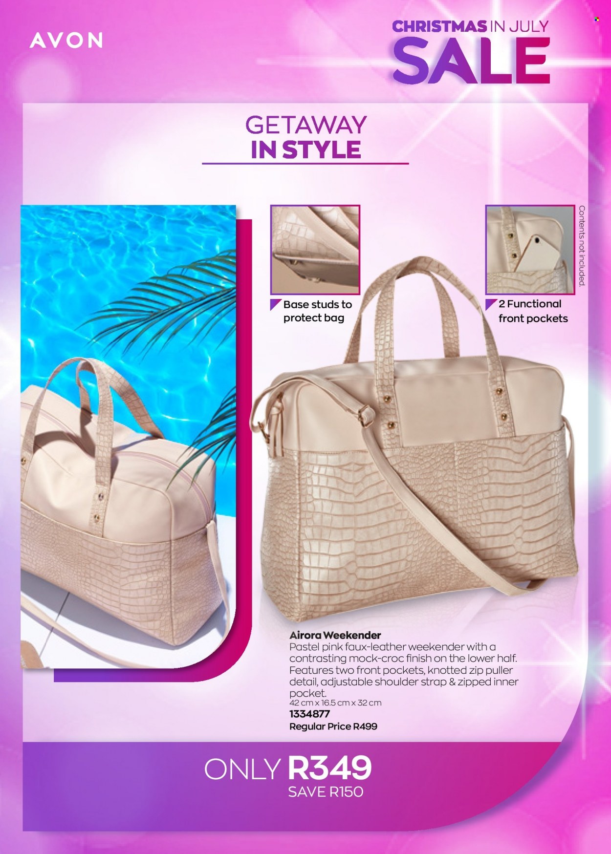 thumbnail - Avon catalogue  - 22/07/2022 - 31/07/2022 - Sales products - Avon, bag, studs. Page 52.