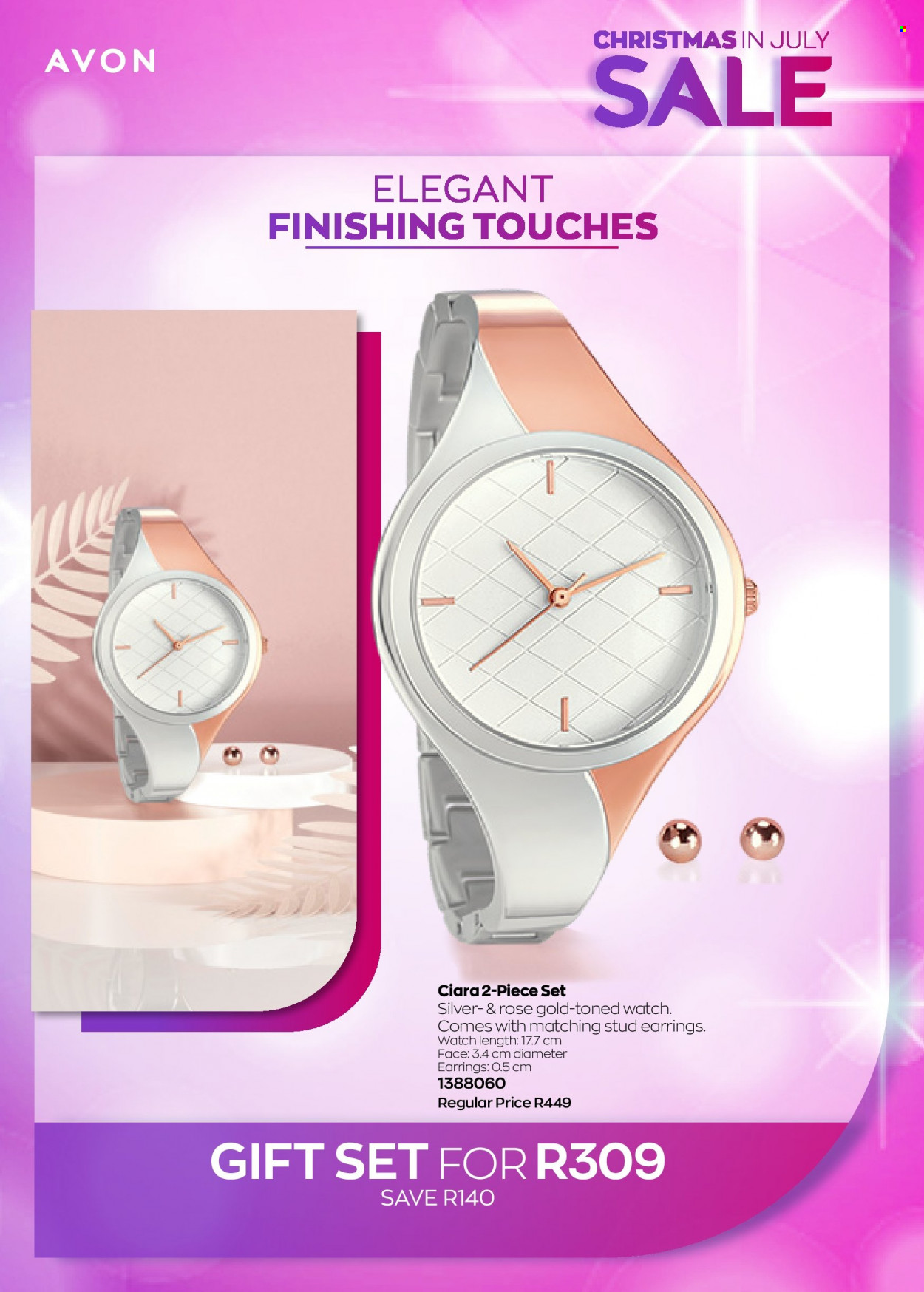 thumbnail - Avon catalogue  - 22/07/2022 - 31/07/2022 - Sales products - Avon, gift set, earrings, watch. Page 56.
