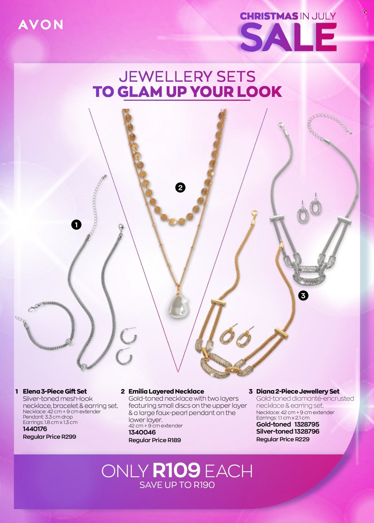 thumbnail - Avon catalogue  - 22/07/2022 - 31/07/2022 - Sales products - Avon, gift set, bracelet, earrings, necklace, pendant. Page 60.