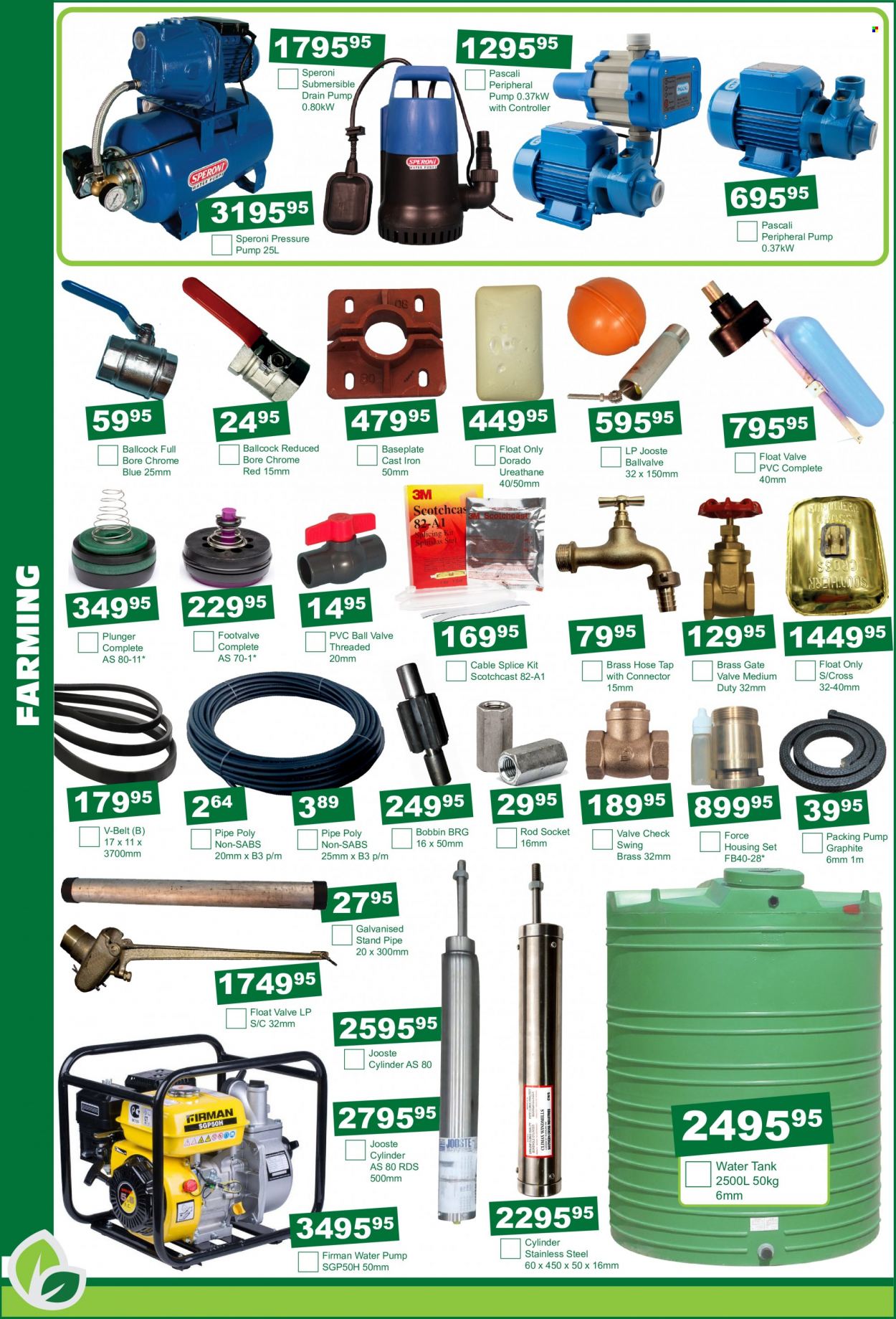 Agra catalogue  - 19/04/2022 - 17/05/2022 - Sales products - water tank, pipe, water pump, tank, belt, socket. Page 8.