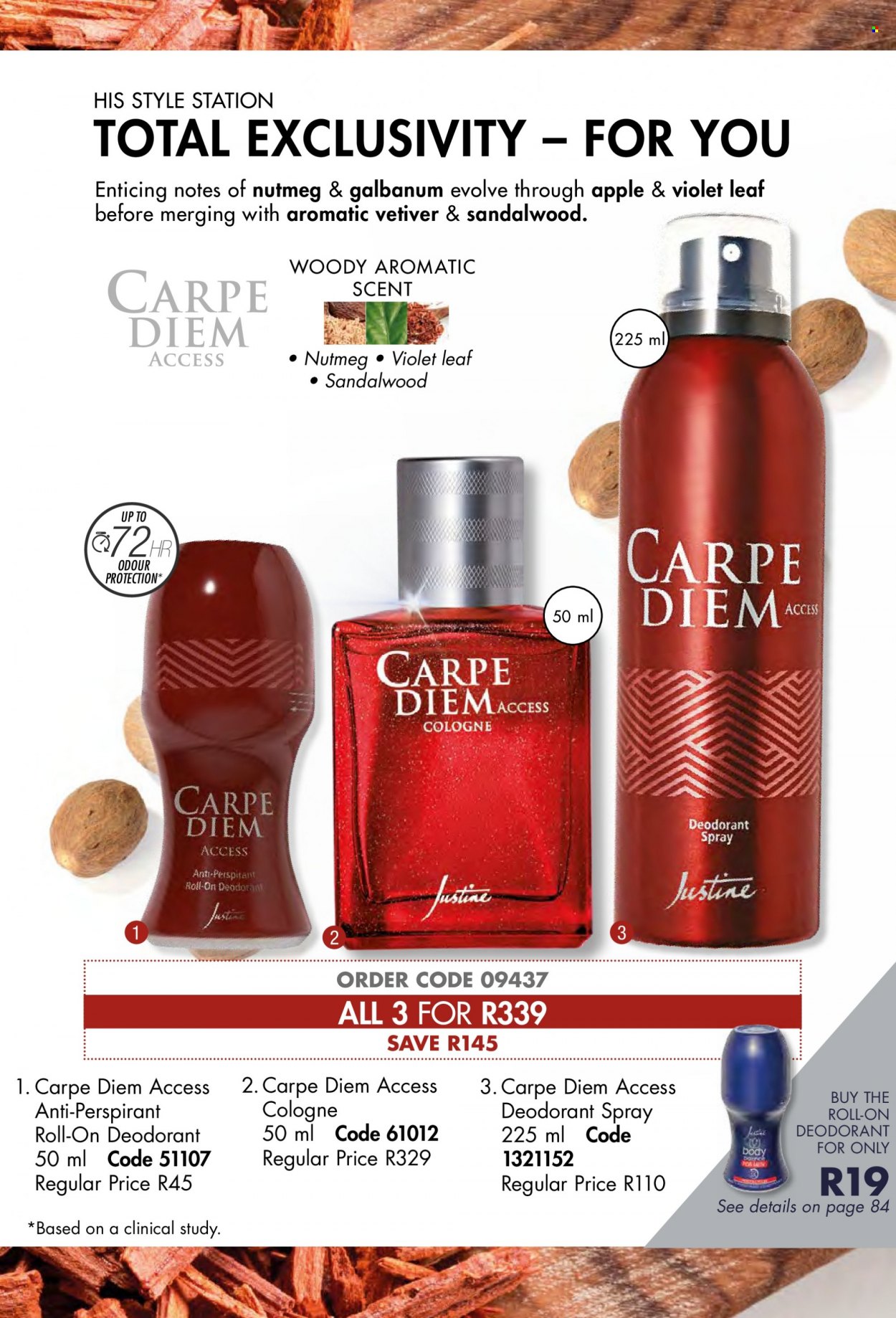 thumbnail - Justine catalogue  - 01/08/2022 - 31/08/2022 - Sales products - anti-perspirant, cologne, roll-on, deodorant. Page 89.