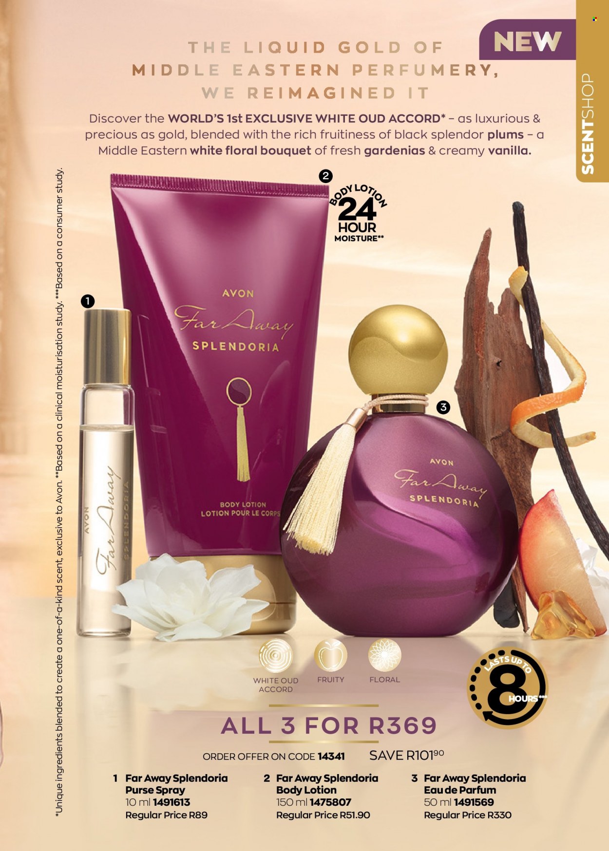 thumbnail - Avon catalogue  - 01/08/2022 - 31/08/2022 - Sales products - Avon, body lotion, eau de parfum, far away. Page 19.