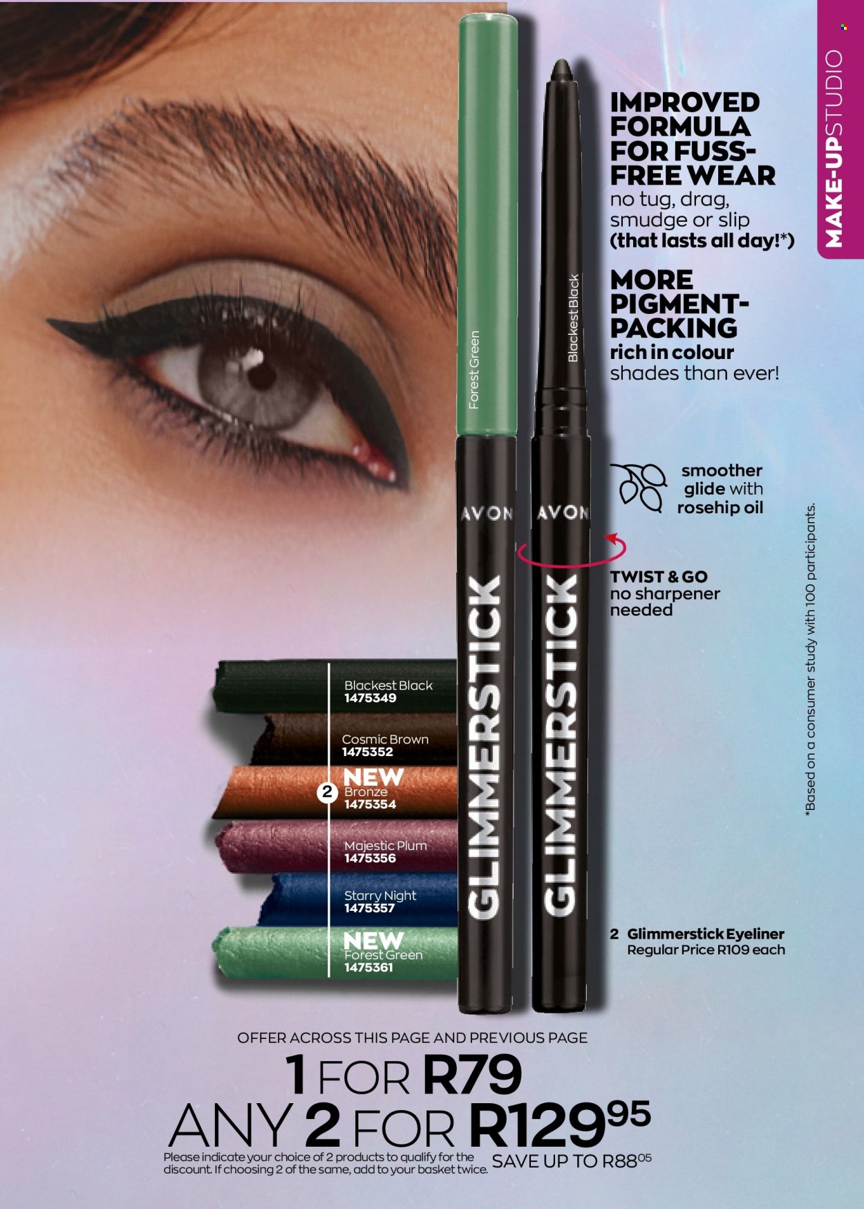 thumbnail - Avon catalogue  - 01/08/2022 - 31/08/2022 - Sales products - Avon, rosehip oil, glimmerstick, shades, eyeliner. Page 67.