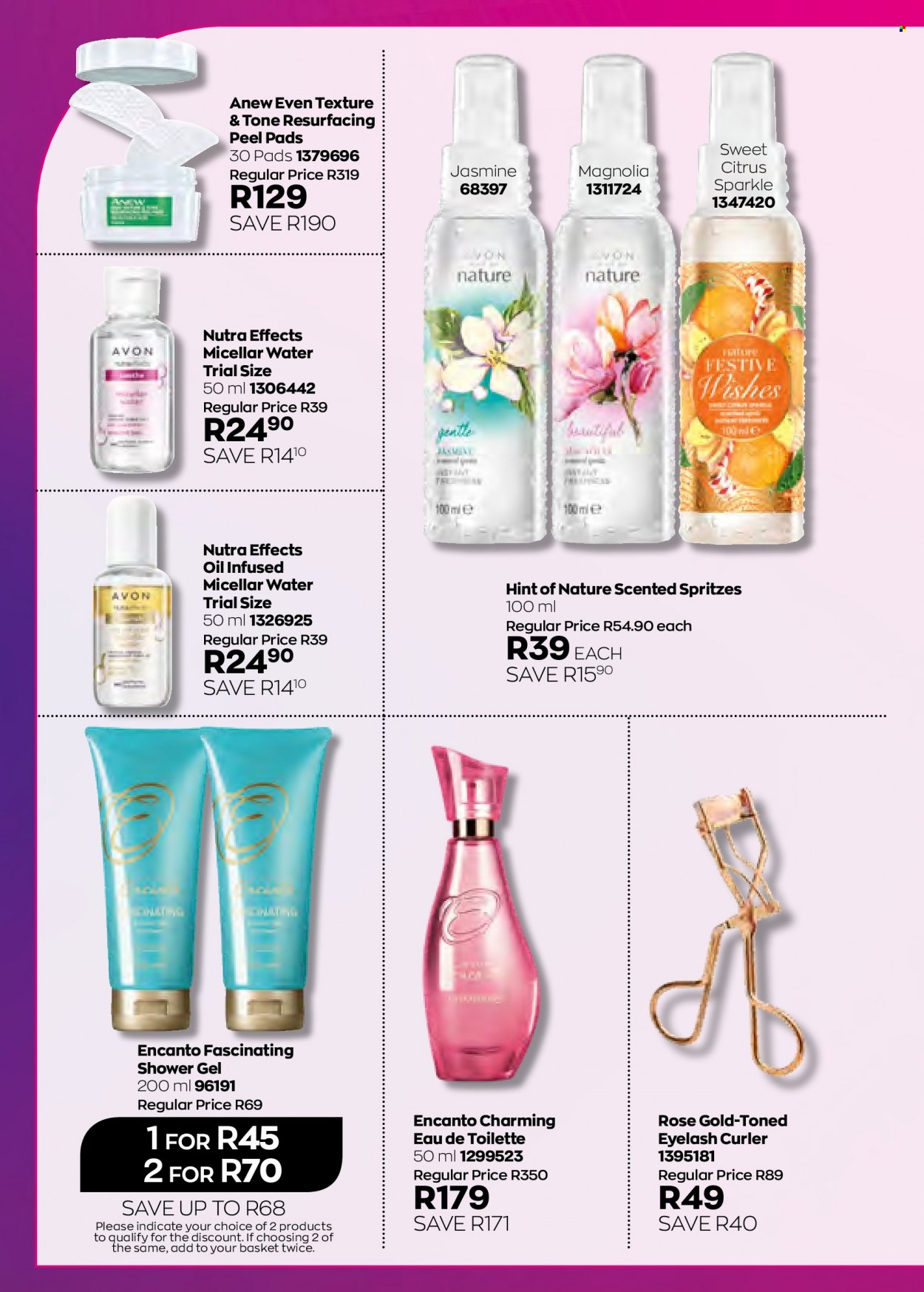 Avon catalogue  - 01/05/2022 - 31/05/2022 - Sales products - shower gel, Avon, Anew, micellar water, Nutra Effects, eau de toilette. Page 172.