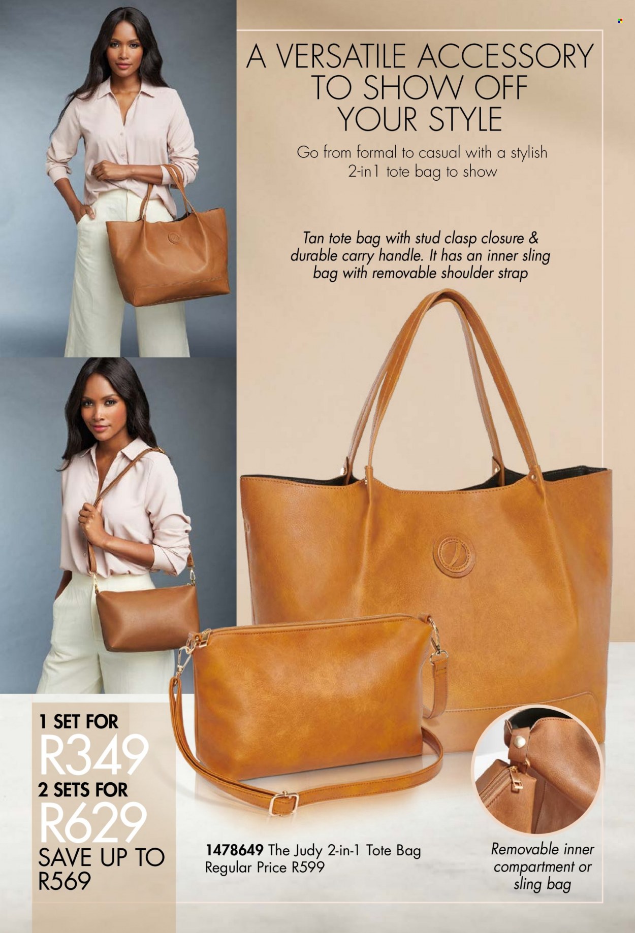 thumbnail - Justine catalogue  - 02/08/2022 - 31/08/2022 - Sales products - bag, tote, tote bag, sling bag. Page 24.