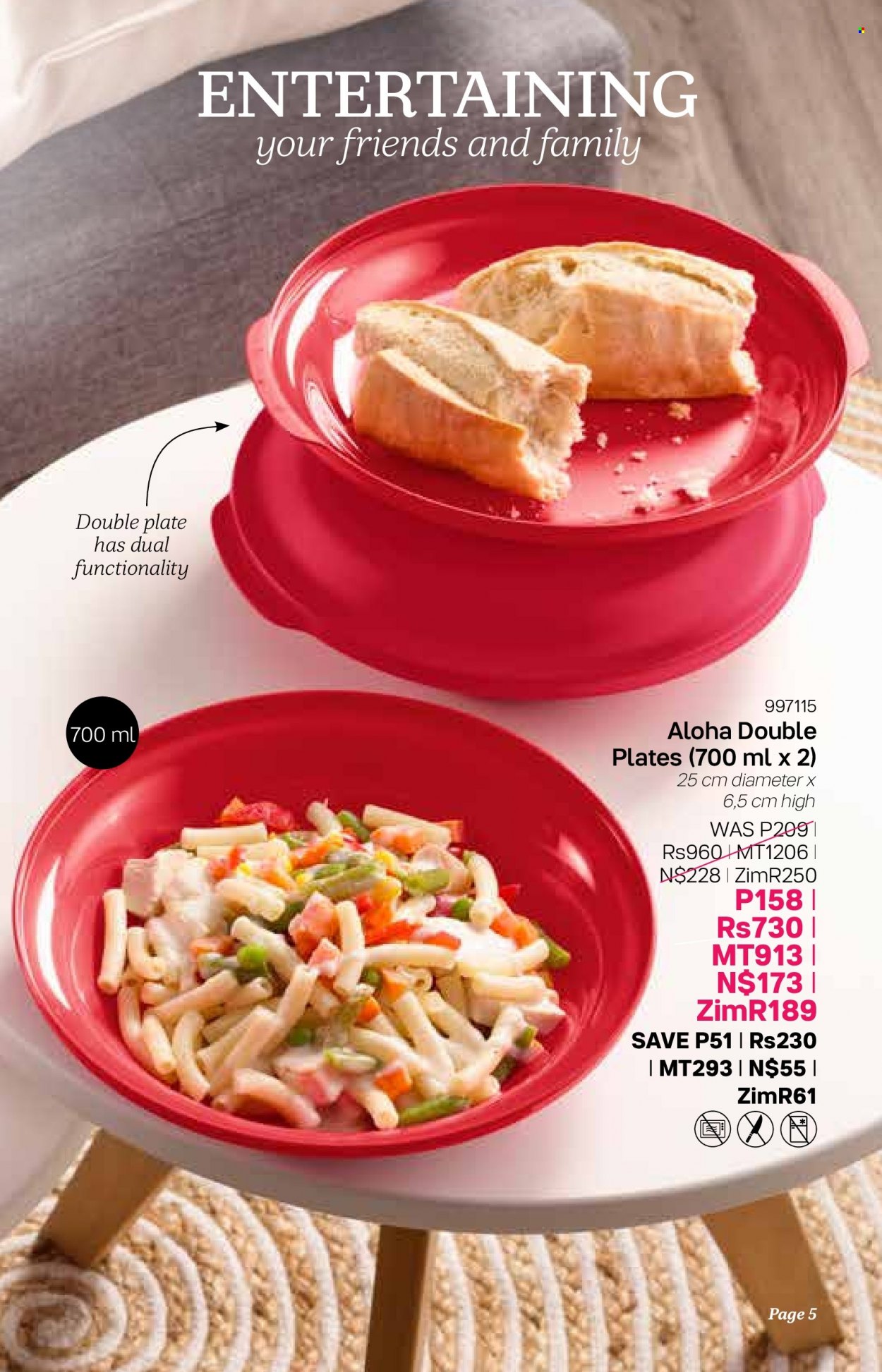 Tupperware catalogue  - 10/08/2022 - 06/09/2022 - Sales products - plate. Page 5.