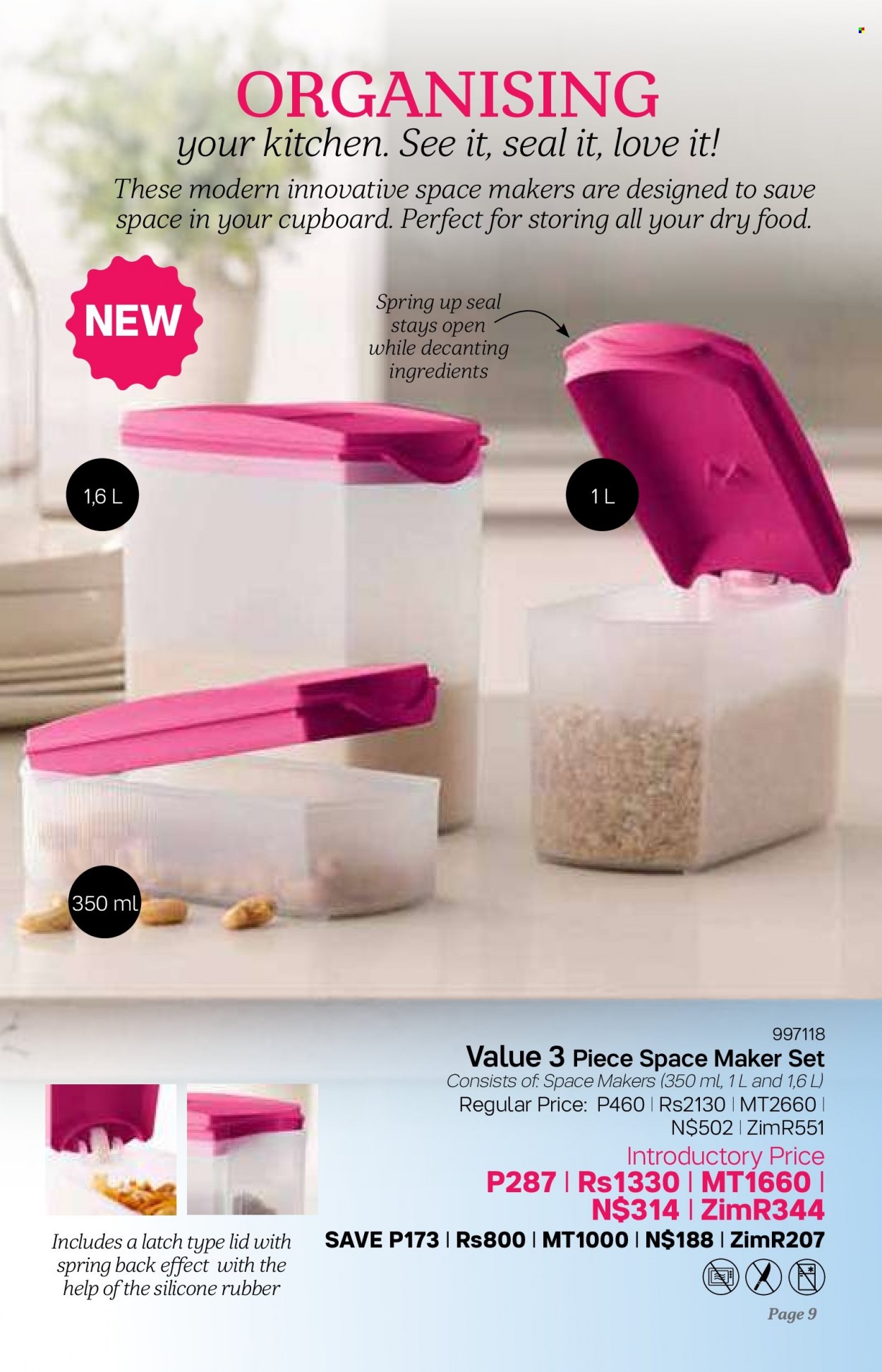 Tupperware catalogue  - 10/08/2022 - 06/09/2022 - Sales products - lid. Page 9.