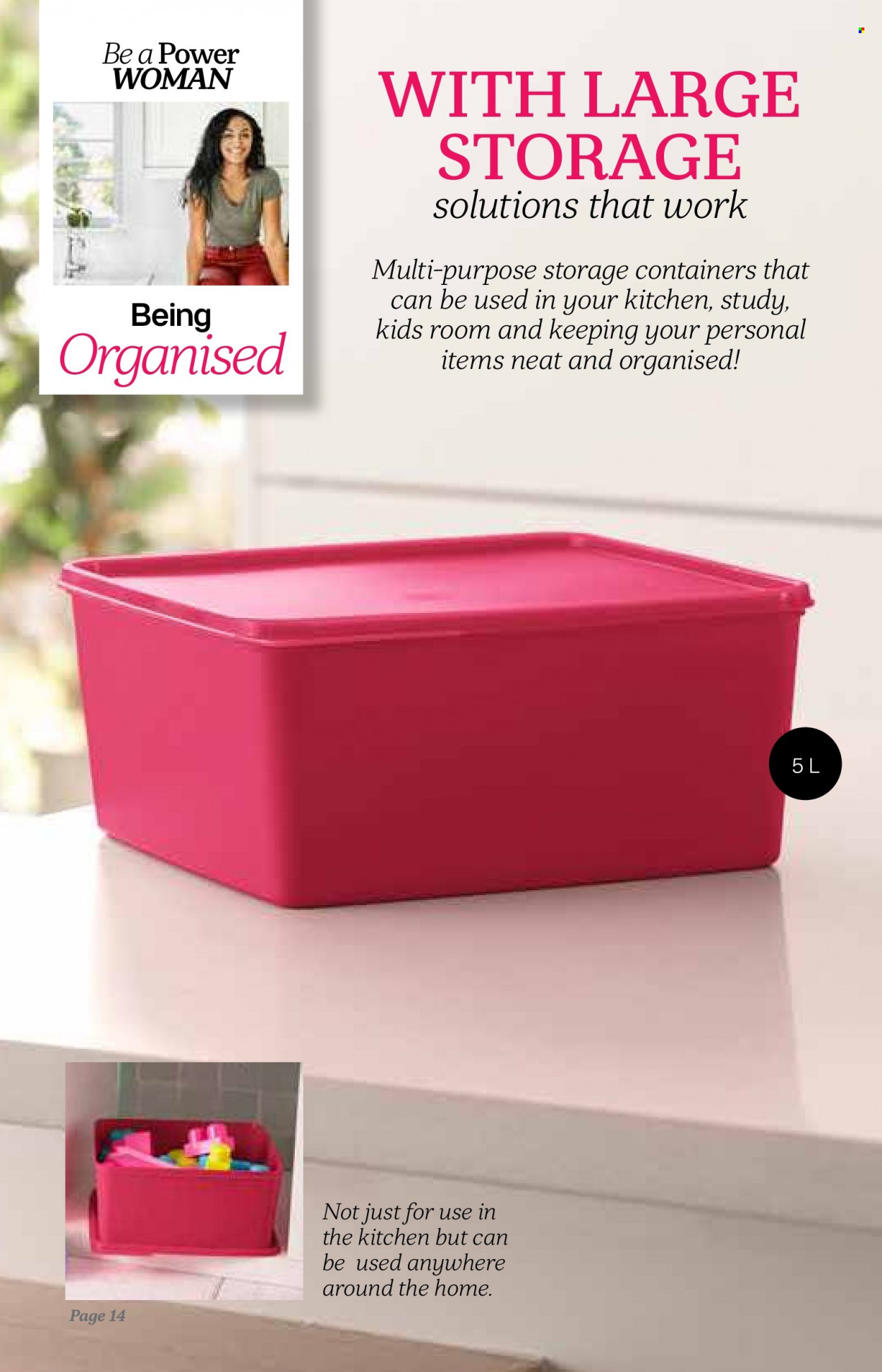 Tupperware catalogue  - 10/08/2022 - 06/09/2022 - Sales products - storage box. Page 14.