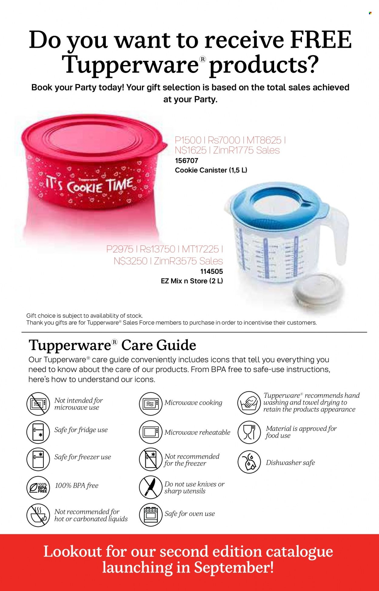 Tupperware catalogue  - 10/08/2022 - 06/09/2022 - Sales products - knife, canister, utensils, cookie canister. Page 21.