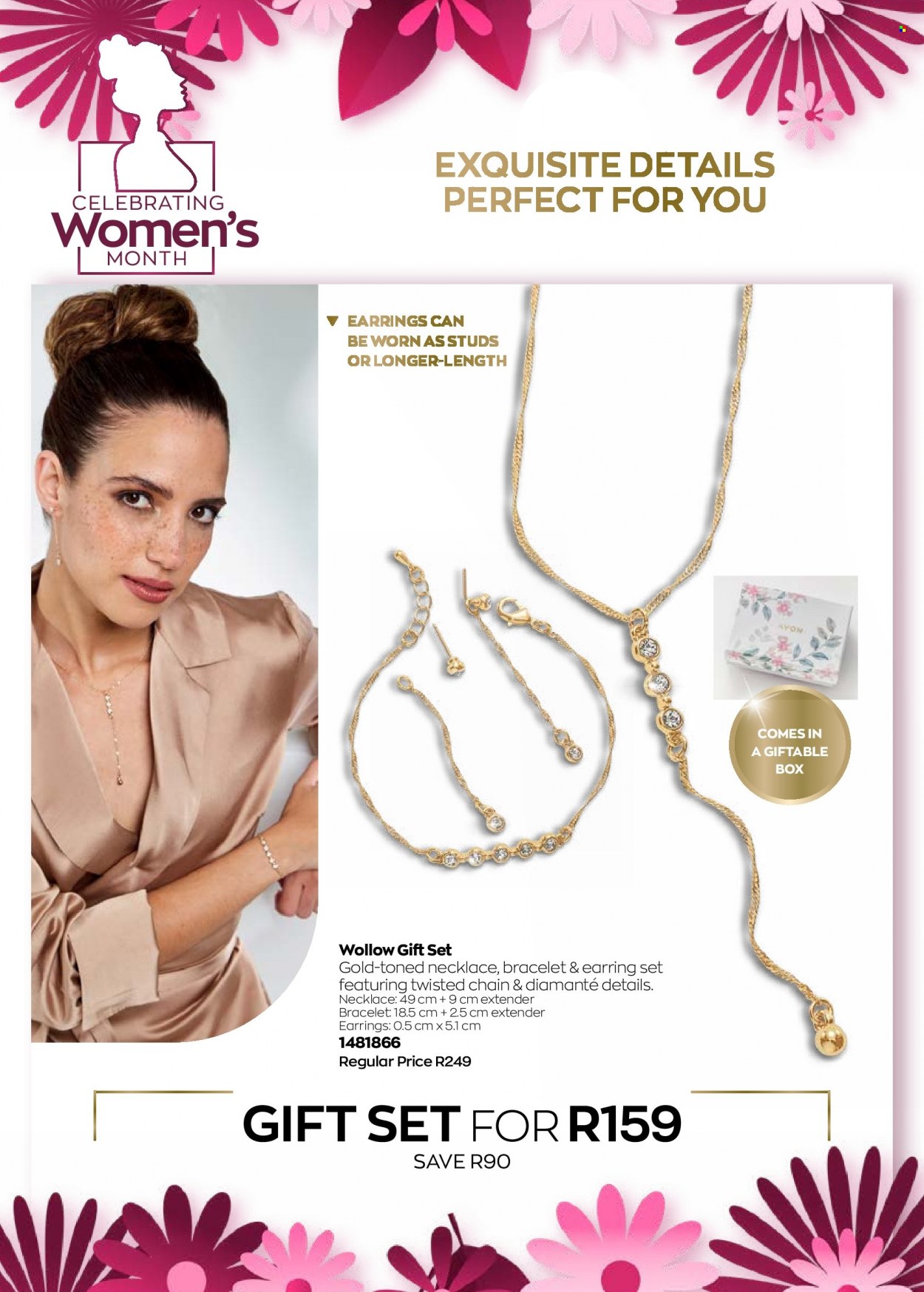 thumbnail - Avon catalogue  - 12/08/2022 - 31/08/2022 - Sales products - Avon, gift set, bracelet, earrings, necklace, studs. Page 45.