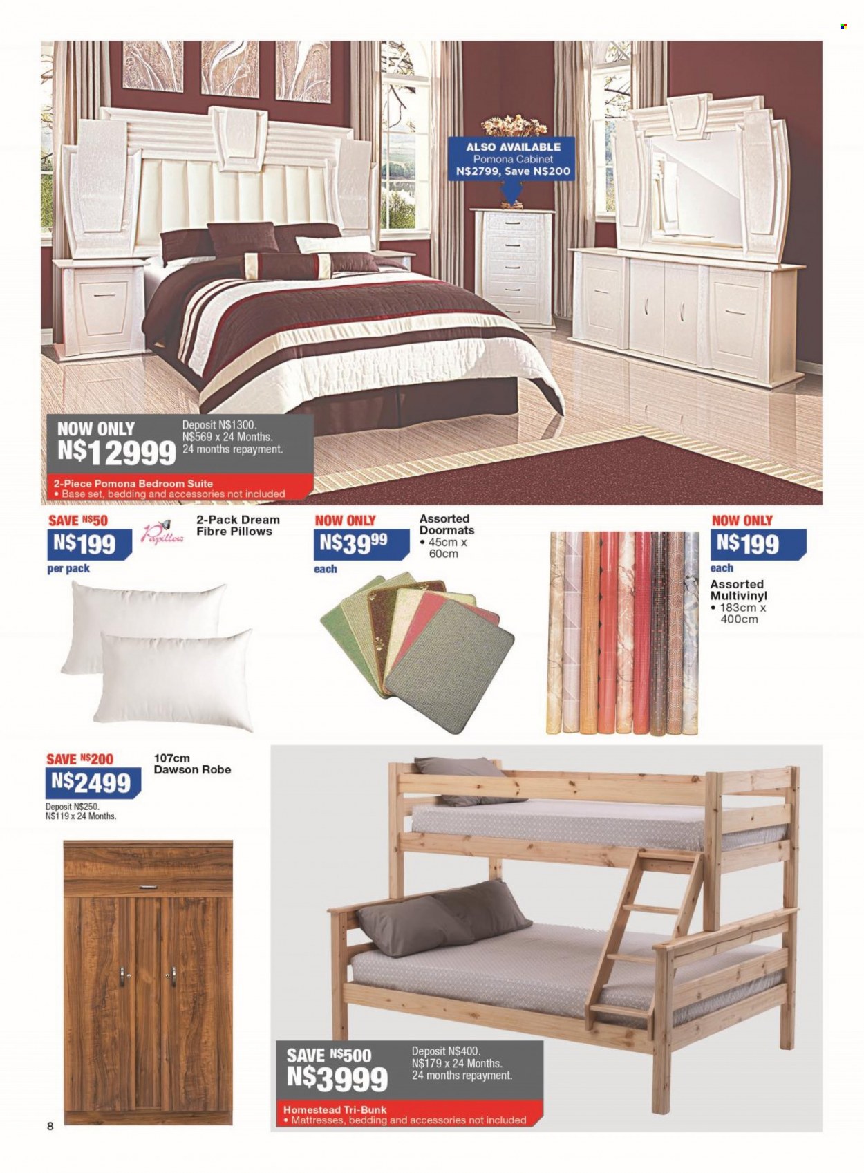 OK Furniture catalogue  - 15/08/2022 - 04/09/2022 - Sales products - cabinet, bedroom suite, base set, mattress. Page 8.