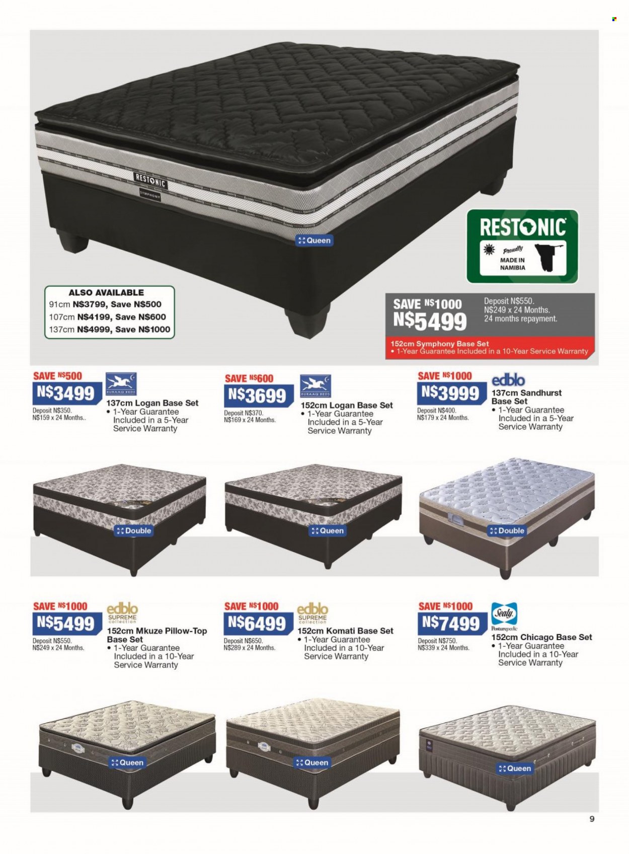 OK Furniture catalogue  - 15/08/2022 - 04/09/2022 - Sales products - bed, base set. Page 9.