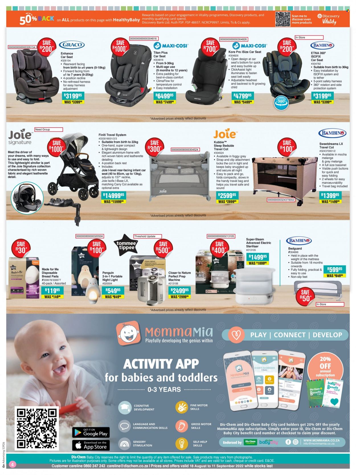 thumbnail - Dis-Chem catalogue  - 18/08/2022 - 11/09/2022 - Sales products - breast pads. Page 4.