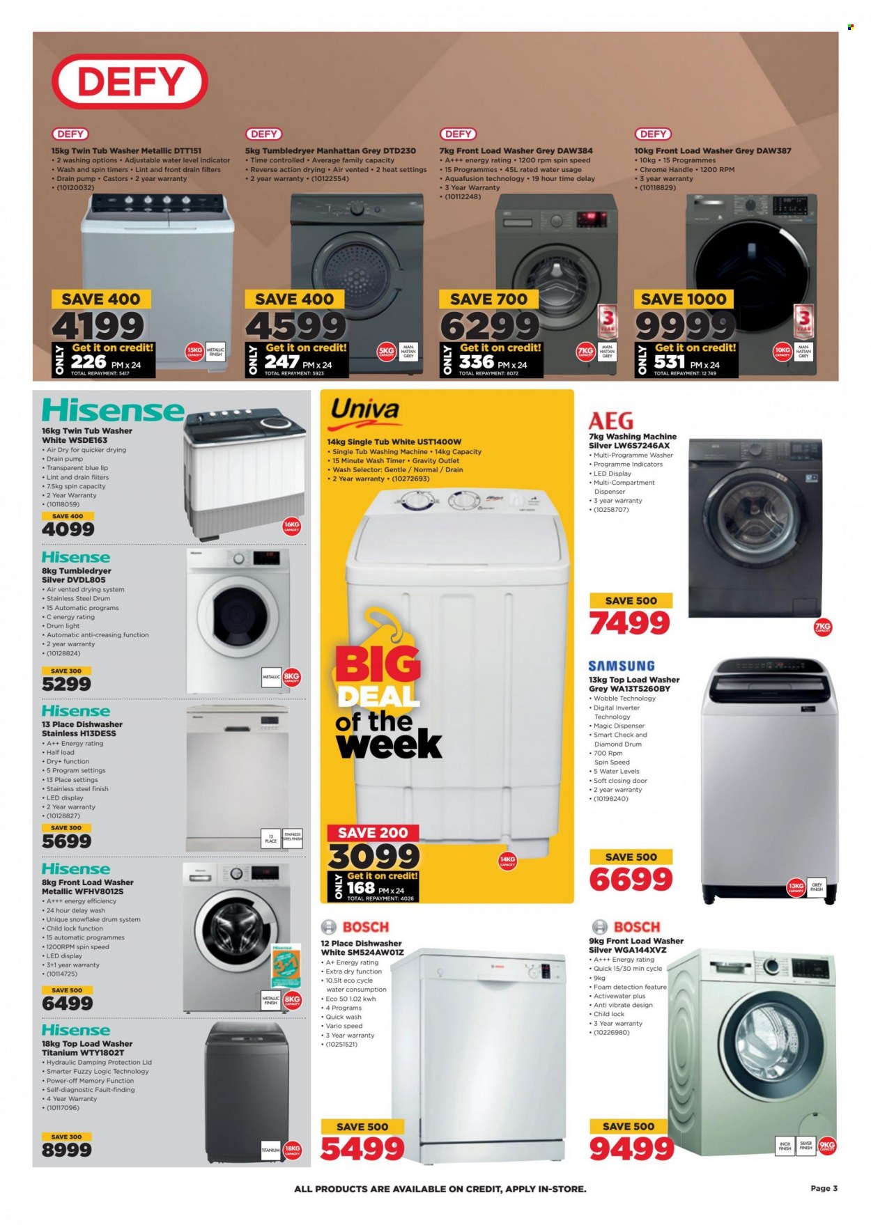 HiFiCorp catalogue  - 24/08/2022 - 30/08/2022 - Sales products - Samsung, Hisense, AEG, dishwasher, washing machine. Page 3.