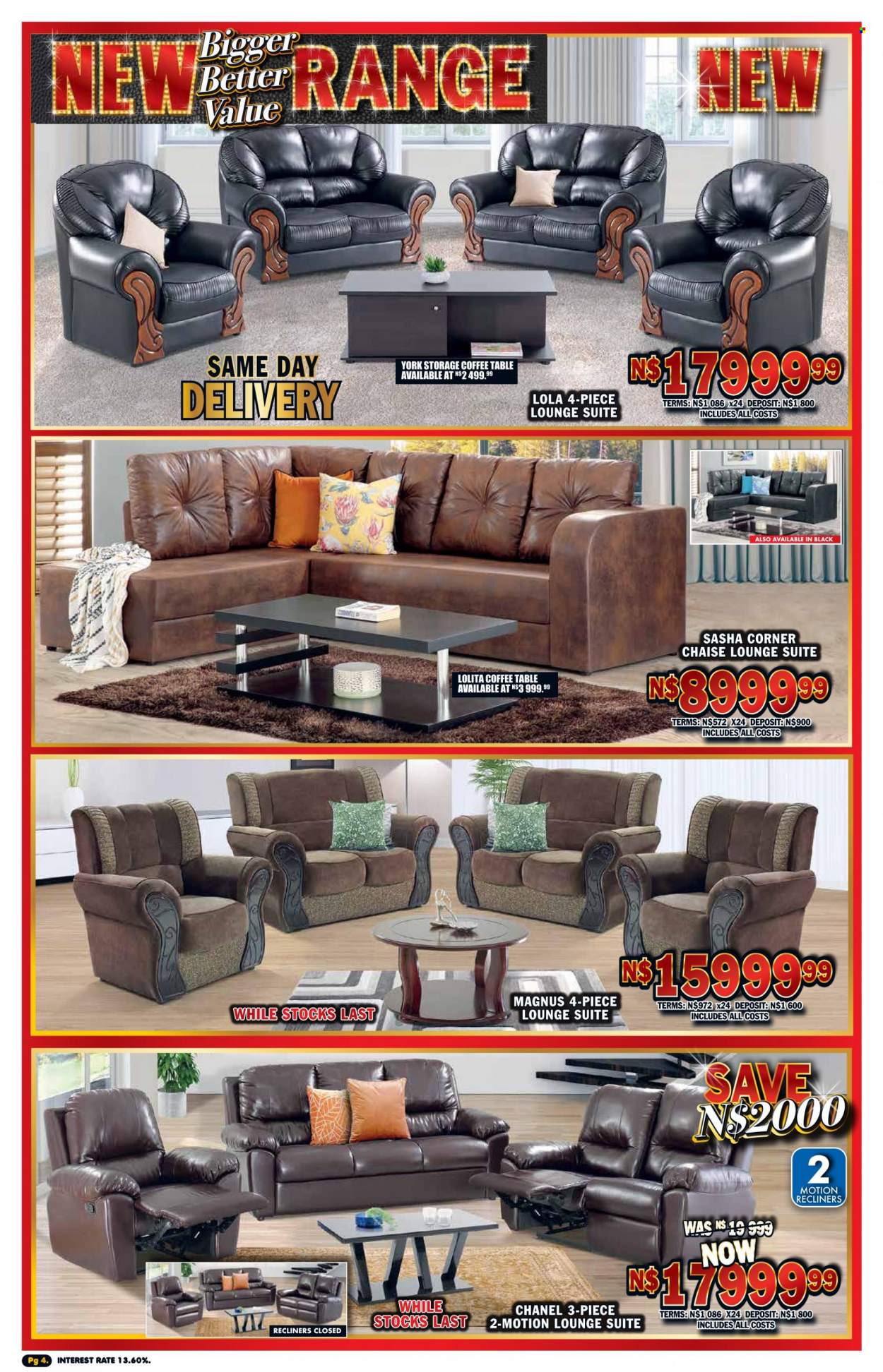 Lewis catalogue  - 25/08/2022 - 17/09/2022 - Sales products - table, lounge suite, lounge, coffee table. Page 4.