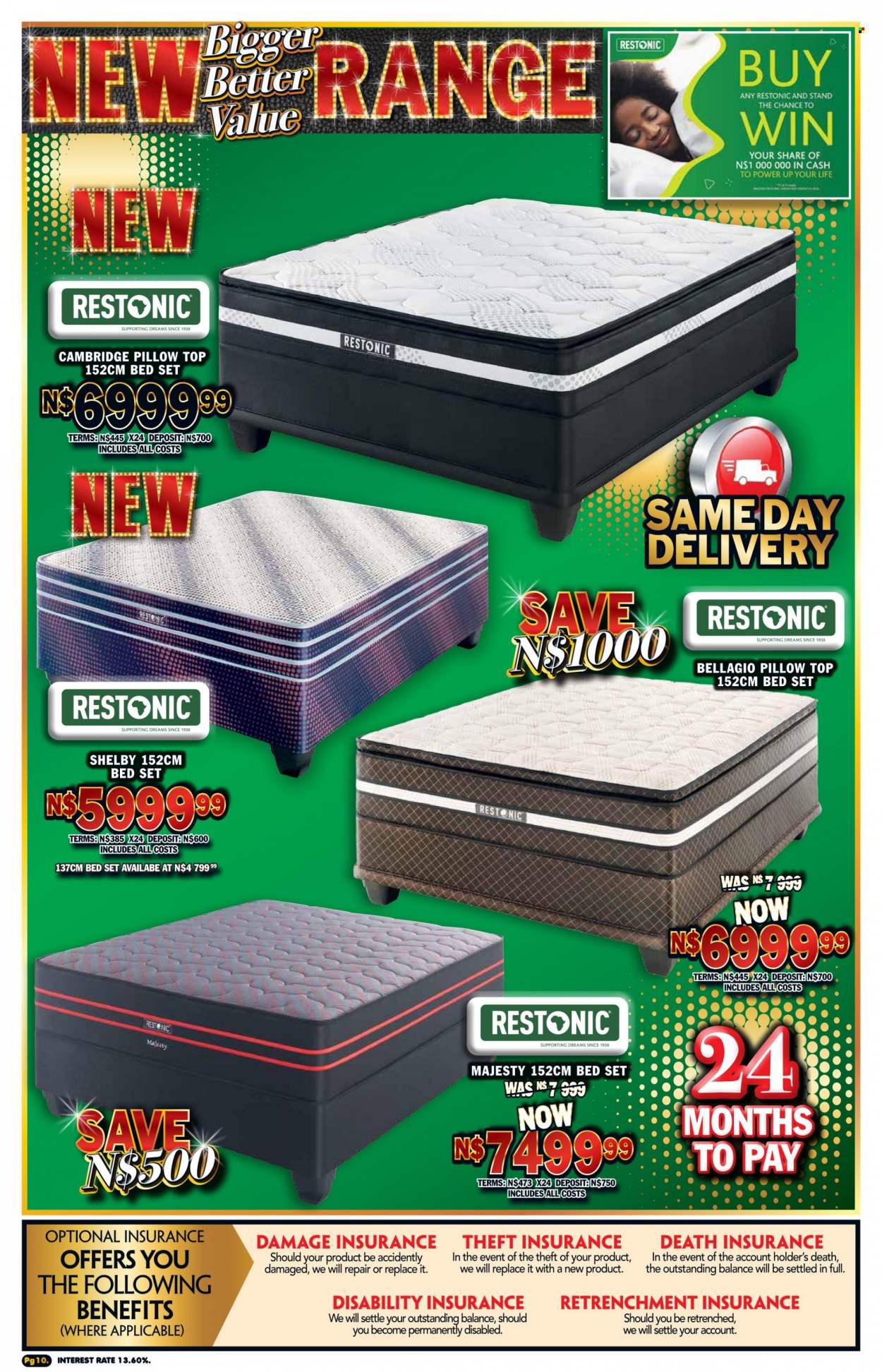 Lewis catalogue  - 25/08/2022 - 17/09/2022 - Sales products - bed, pillow. Page 10.