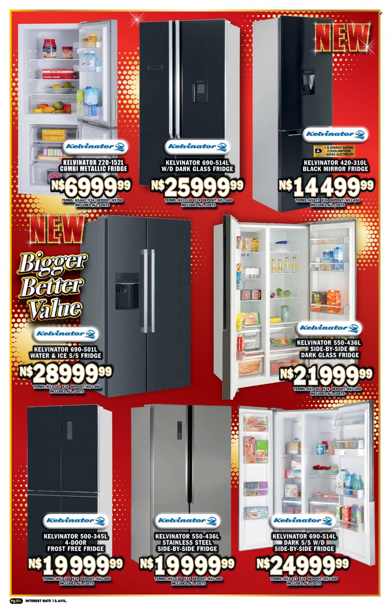 Lewis catalogue  - 25/08/2022 - 17/09/2022 - Sales products - mirror, refrigerator, Kelvinator, fridge. Page 20.