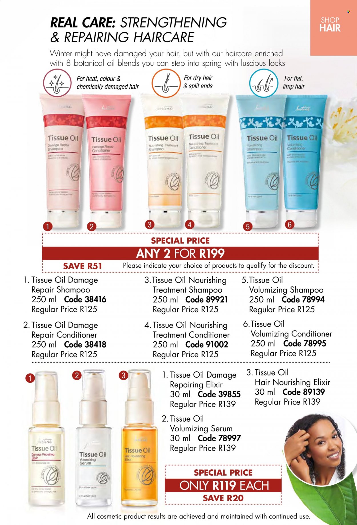 thumbnail - Justine catalogue  - 01/09/2022 - 30/09/2022 - Sales products - tissues, shampoo, serum, conditioner. Page 29.