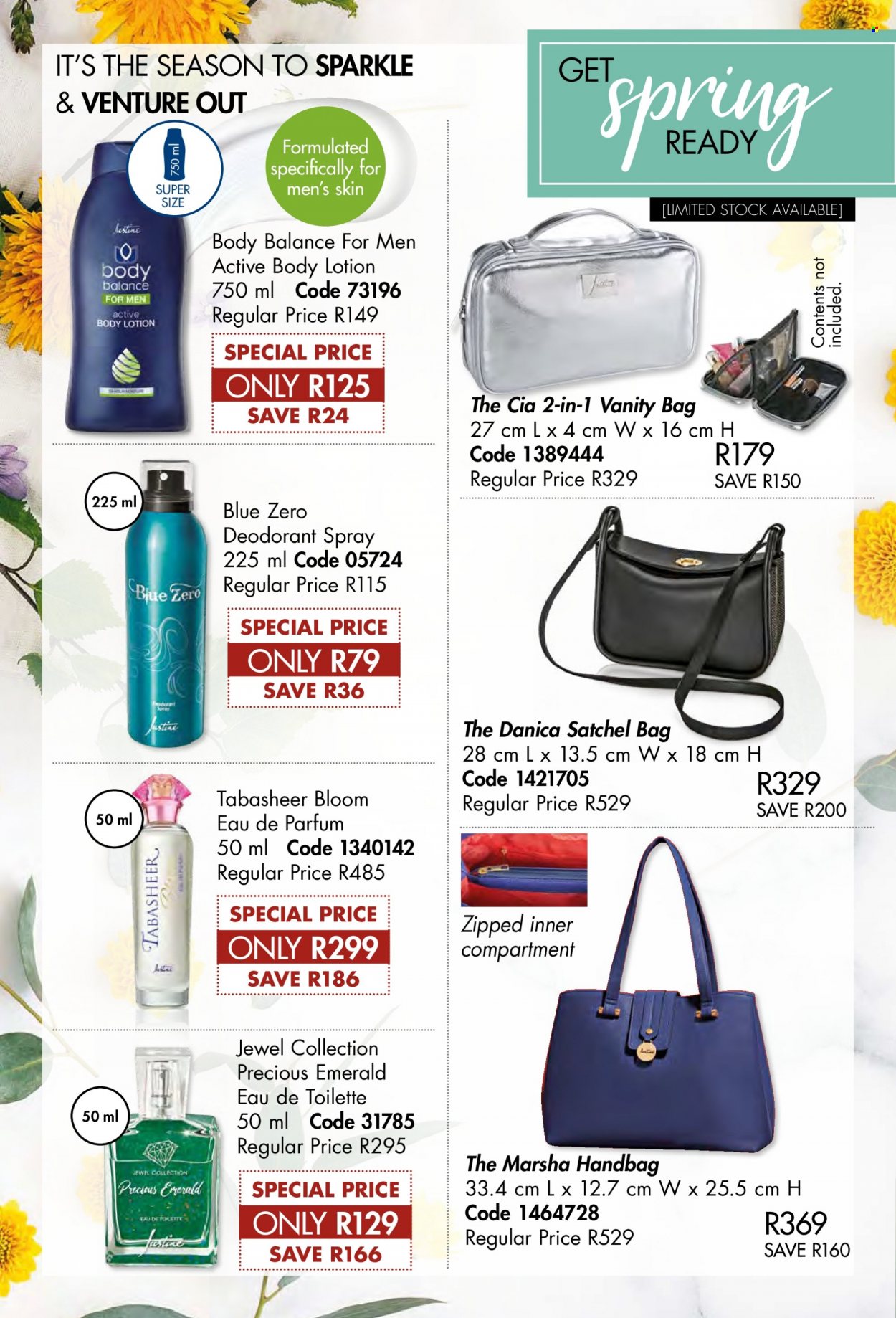 thumbnail - Justine catalogue  - 01/09/2022 - 30/09/2022 - Sales products - body lotion, anti-perspirant, eau de parfum, eau de toilette, deodorant, handbag. Page 102.