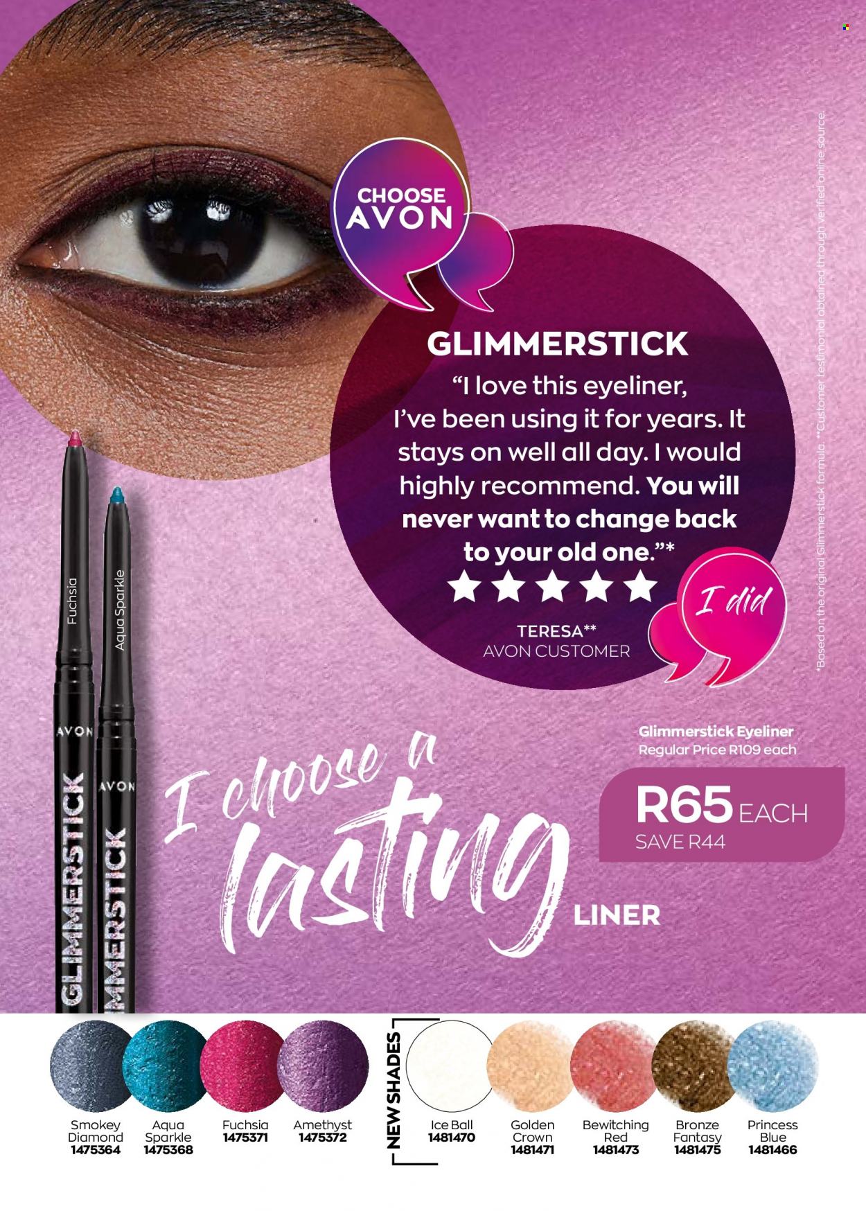 thumbnail - Avon catalogue  - 01/09/2022 - 30/09/2022 - Sales products - Avon, glimmerstick, shades, eyeliner. Page 16.