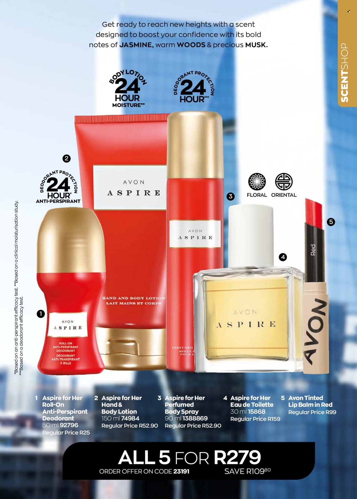 thumbnail - Avon catalogue  - 01/09/2022 - 30/09/2022 - Sales products - Avon, lip balm, body lotion, body spray, anti-perspirant, eau de toilette, roll-on, deodorant. Page 33.