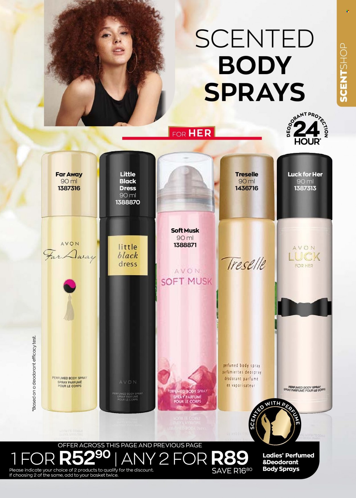 thumbnail - Avon catalogue  - 01/09/2022 - 30/09/2022 - Sales products - Avon, body spray, anti-perspirant, eau de parfum, far away, deodorant. Page 43.