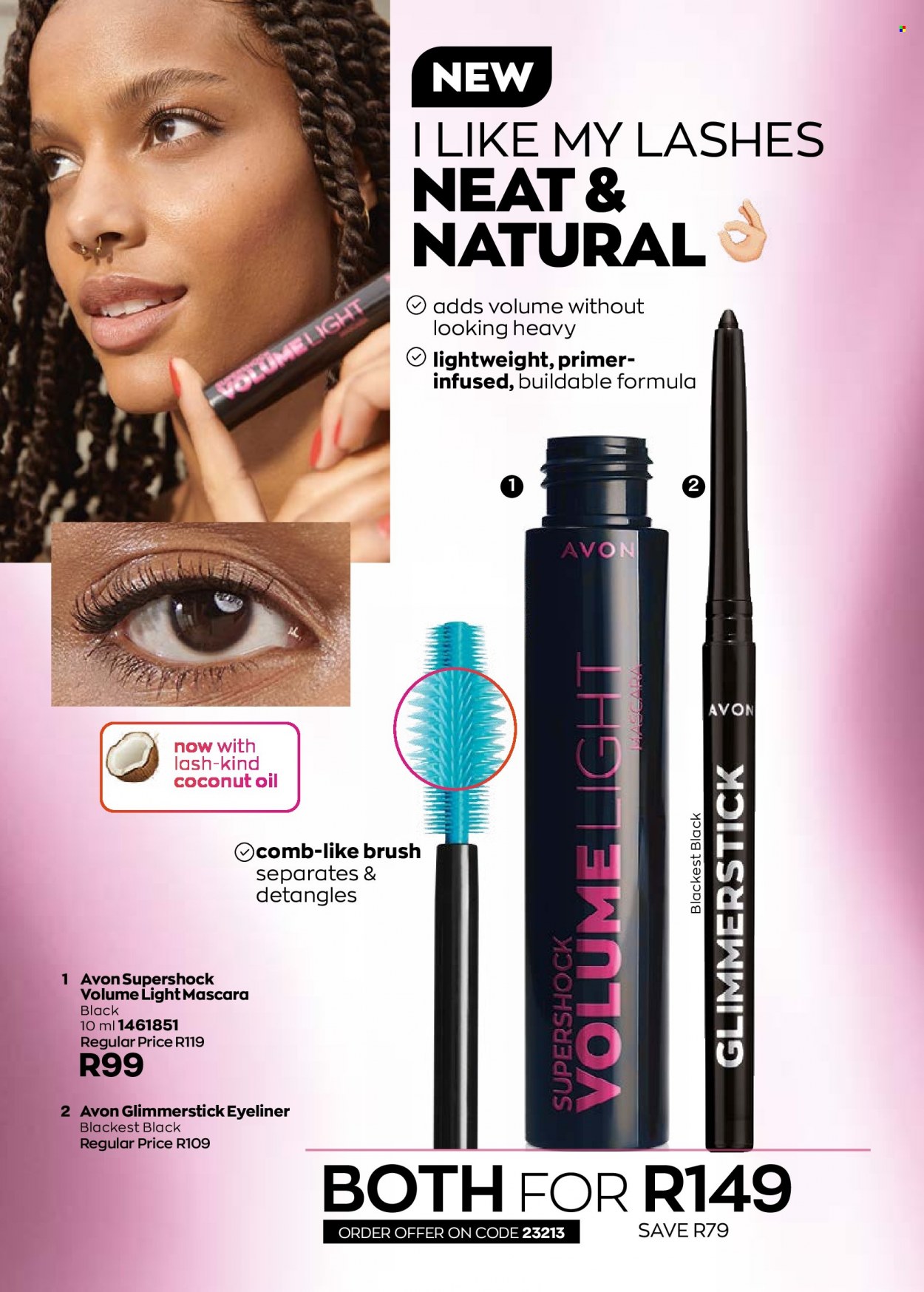 thumbnail - Avon catalogue  - 01/09/2022 - 30/09/2022 - Sales products - Avon, coconut oil, comb, glimmerstick, mascara, eyeliner. Page 82.