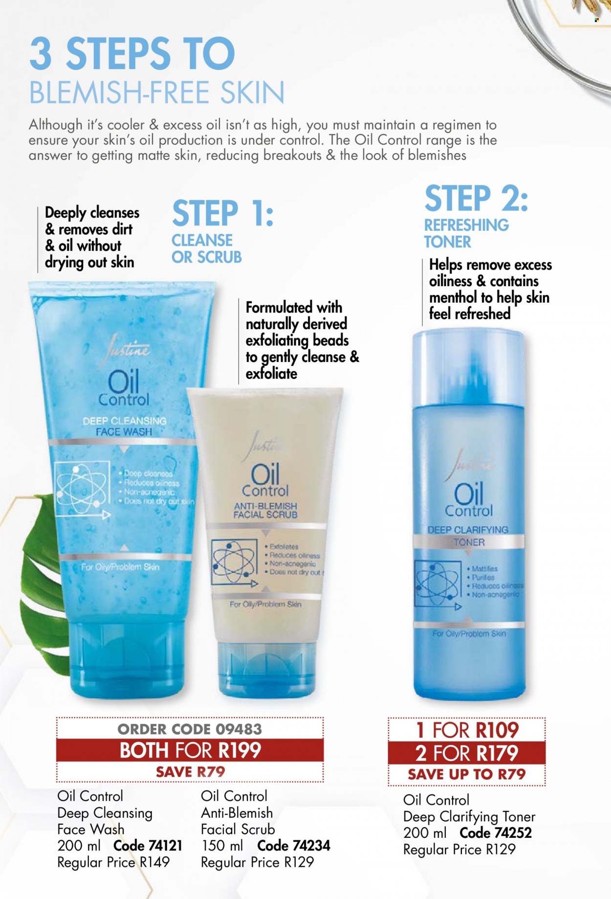thumbnail - Justine catalogue  - 01/05/2022 - 31/05/2022 - Sales products - face gel, toner, face wash. Page 50.