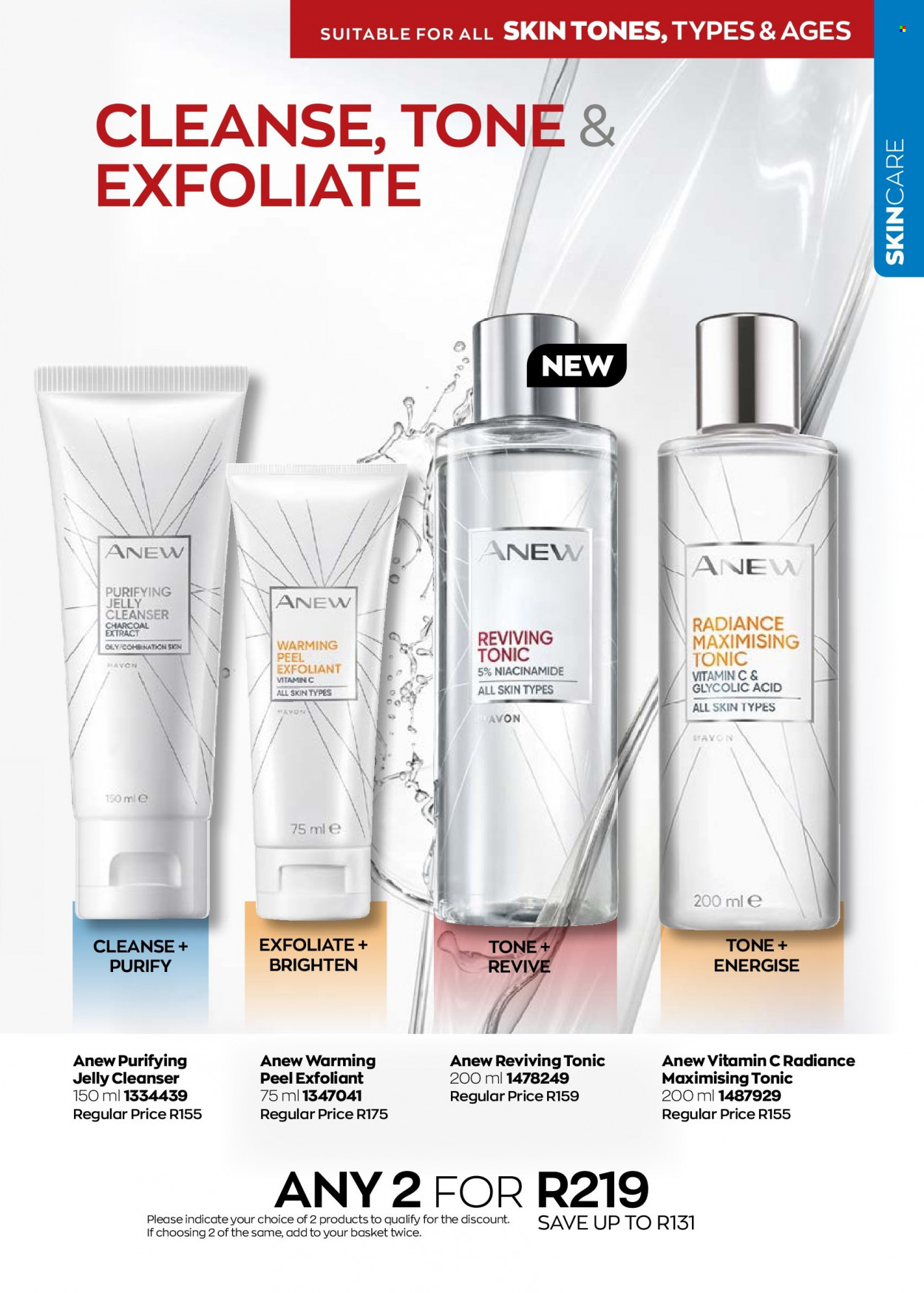 thumbnail - Avon catalogue  - 01/09/2022 - 30/09/2022 - Sales products - Avon, Anew, Niacinamide, jelly cleanser. Page 105.