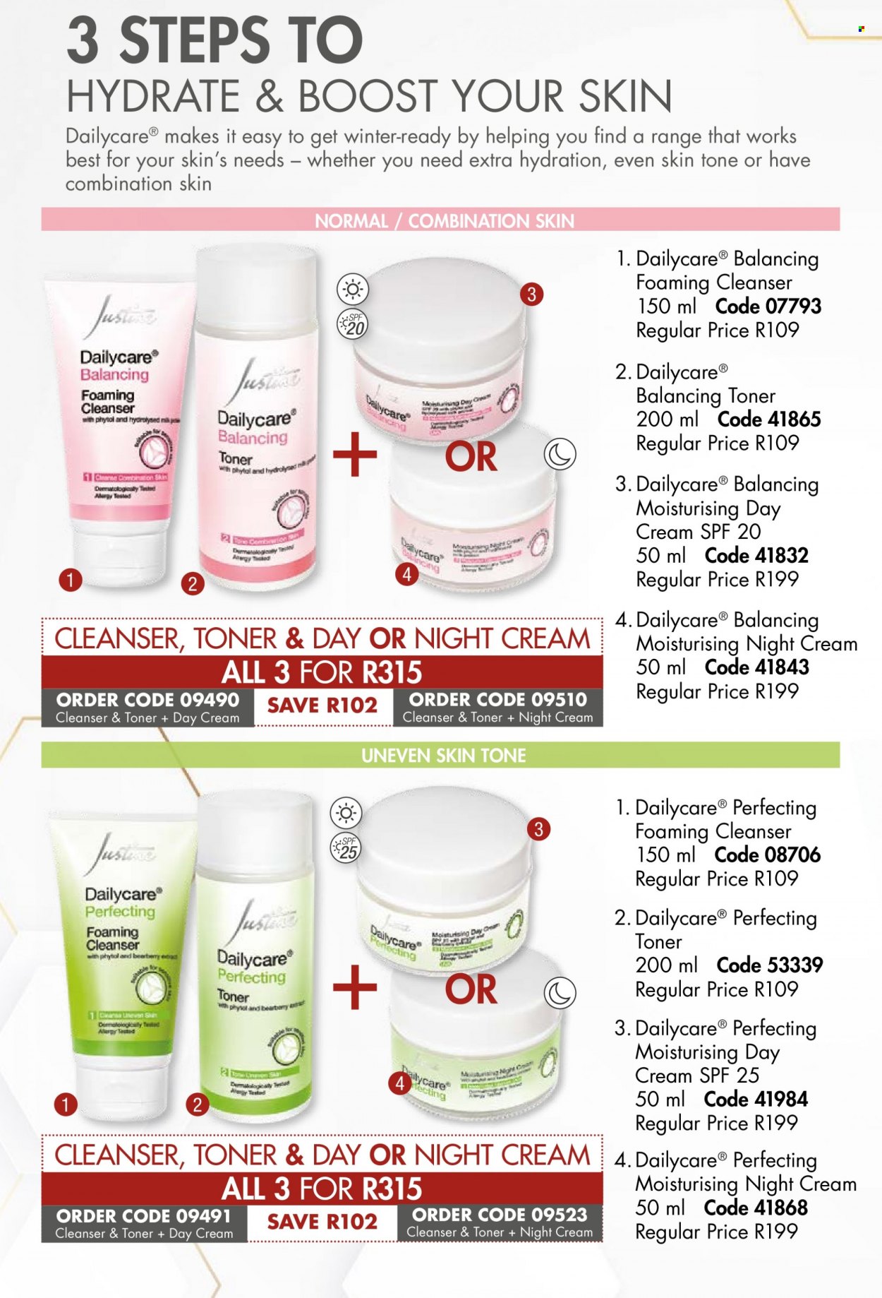 thumbnail - Justine catalogue  - 01/05/2022 - 31/05/2022 - Sales products - cleanser, day cream, toner, night cream. Page 52.