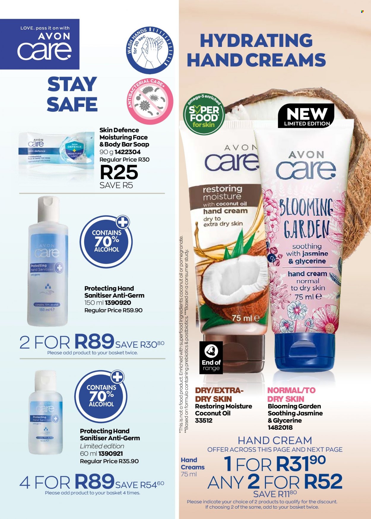 thumbnail - Avon catalogue  - 01/09/2022 - 30/09/2022 - Sales products - soap bar, soap, coconut oil, hand cream. Page 124.