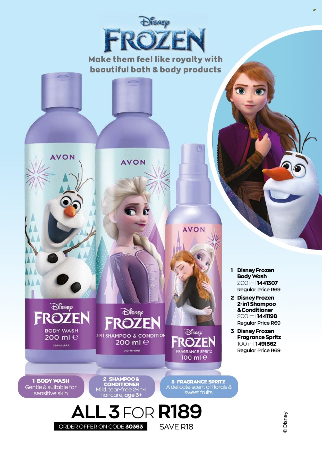 thumbnail - Avon catalogue  - 01/09/2022 - 30/09/2022 - Sales products - Disney, body wash, shampoo, Avon, conditioner, fragrance. Page 156.