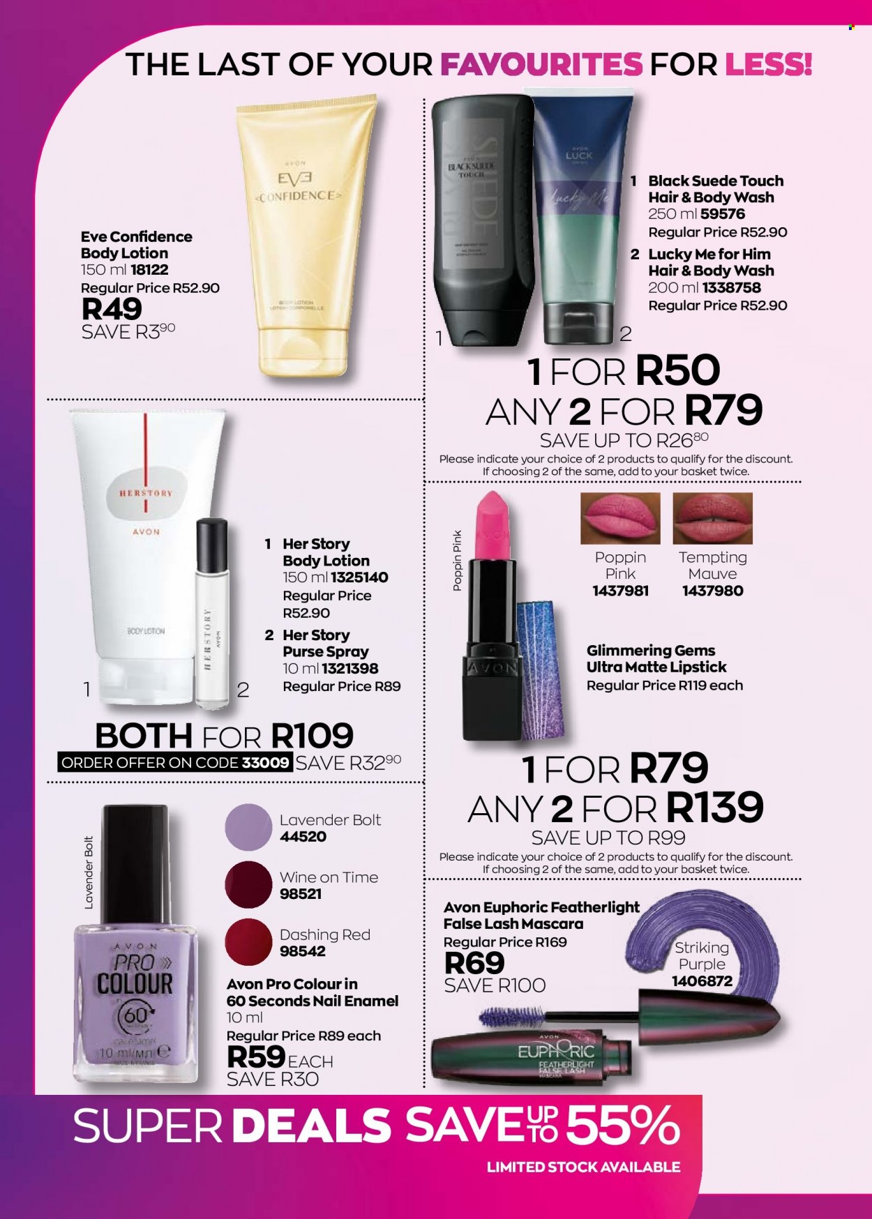 thumbnail - Avon catalogue  - 01/09/2022 - 30/09/2022 - Sales products - body wash, hair & body wash, Avon, body lotion, nail enamel, lipstick, mascara. Page 170.