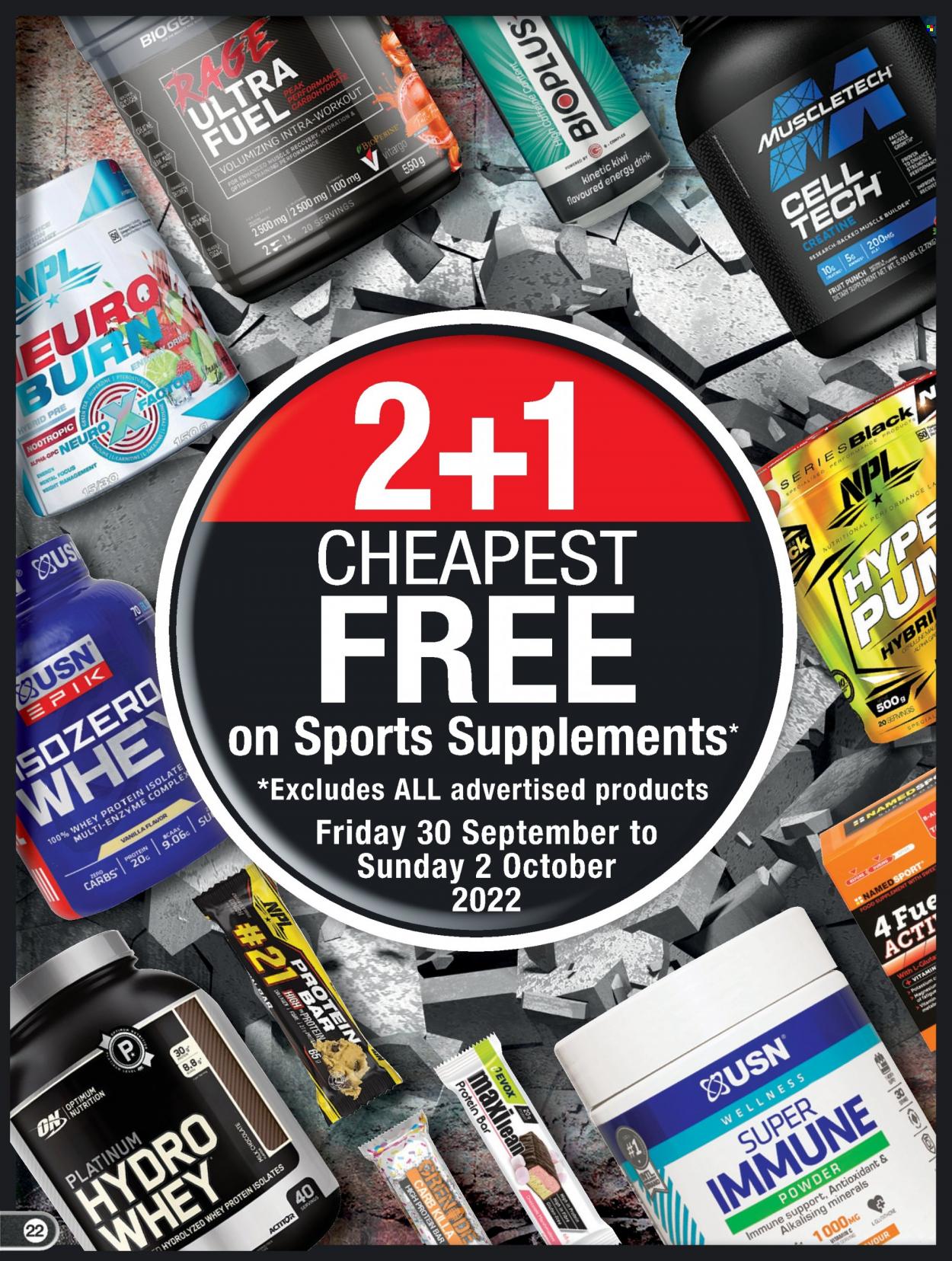 thumbnail - Dis-Chem catalogue  - 15/09/2022 - 16/10/2022 - Sales products - Ace, vitamin c, whey protein, dietary supplement. Page 22.