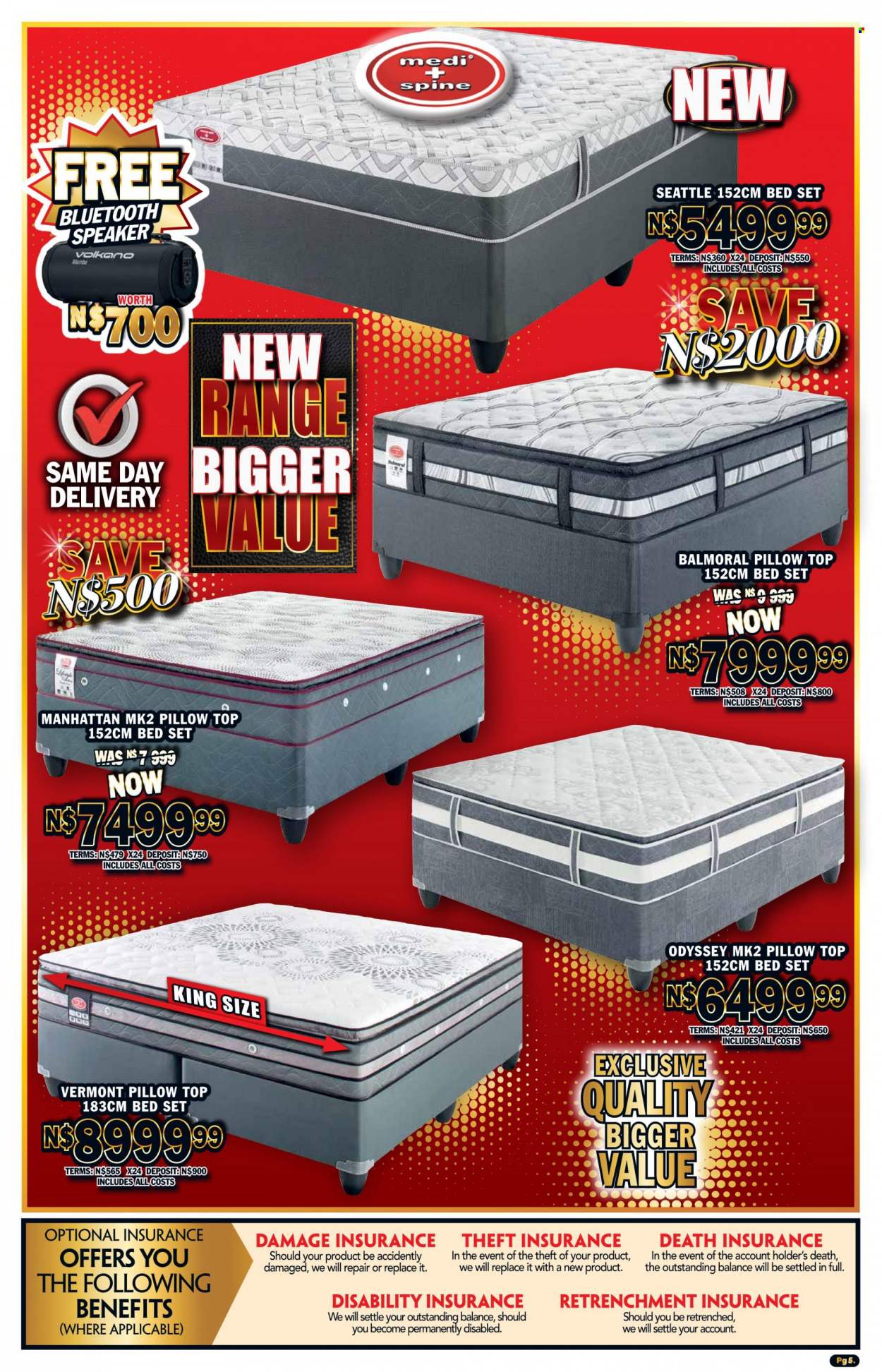 Lewis catalogue  - 19/09/2022 - 15/10/2022 - Sales products - bed, pillow, speaker, bluetooth speaker, Volkano. Page 5.