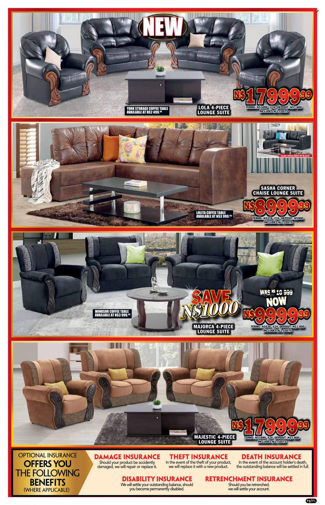 Lewis catalogue  - 19/09/2022 - 15/10/2022 - Sales products - table, lounge suite, lounge, coffee table. Page 11.