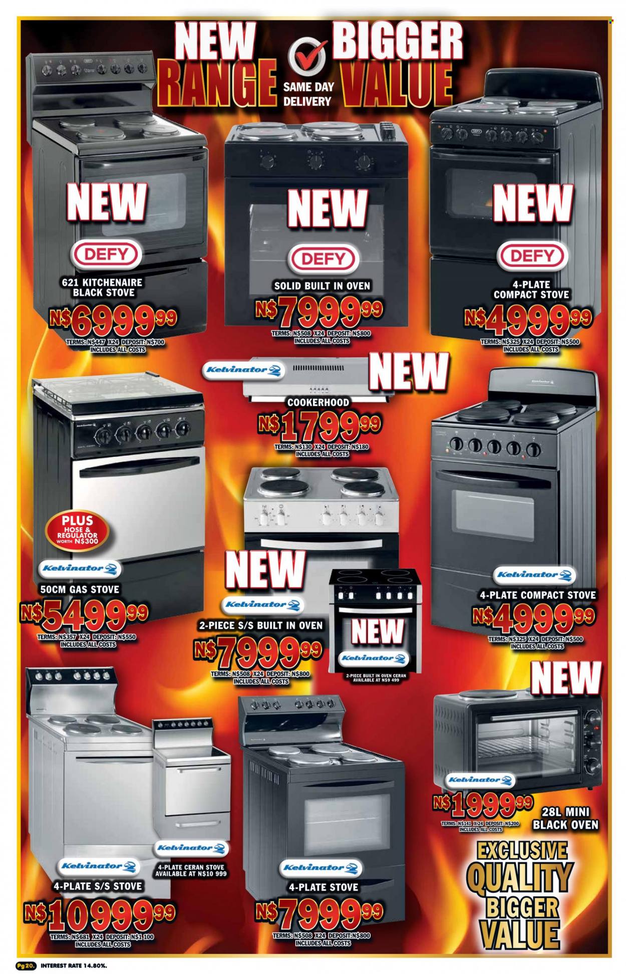 Lewis catalogue  - 19/09/2022 - 15/10/2022 - Sales products - plate, Kelvinator, oven, stove, gas stove. Page 20.
