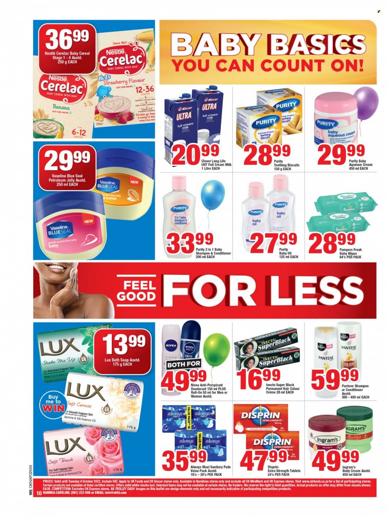 OK catalogue  - 29/09/2022 - 04/10/2022 - Sales products - Silk, shakes, butter, Nestlé, biscuit, cereals, oil, rooibos tea, rosé wine, Purity. Page 9.