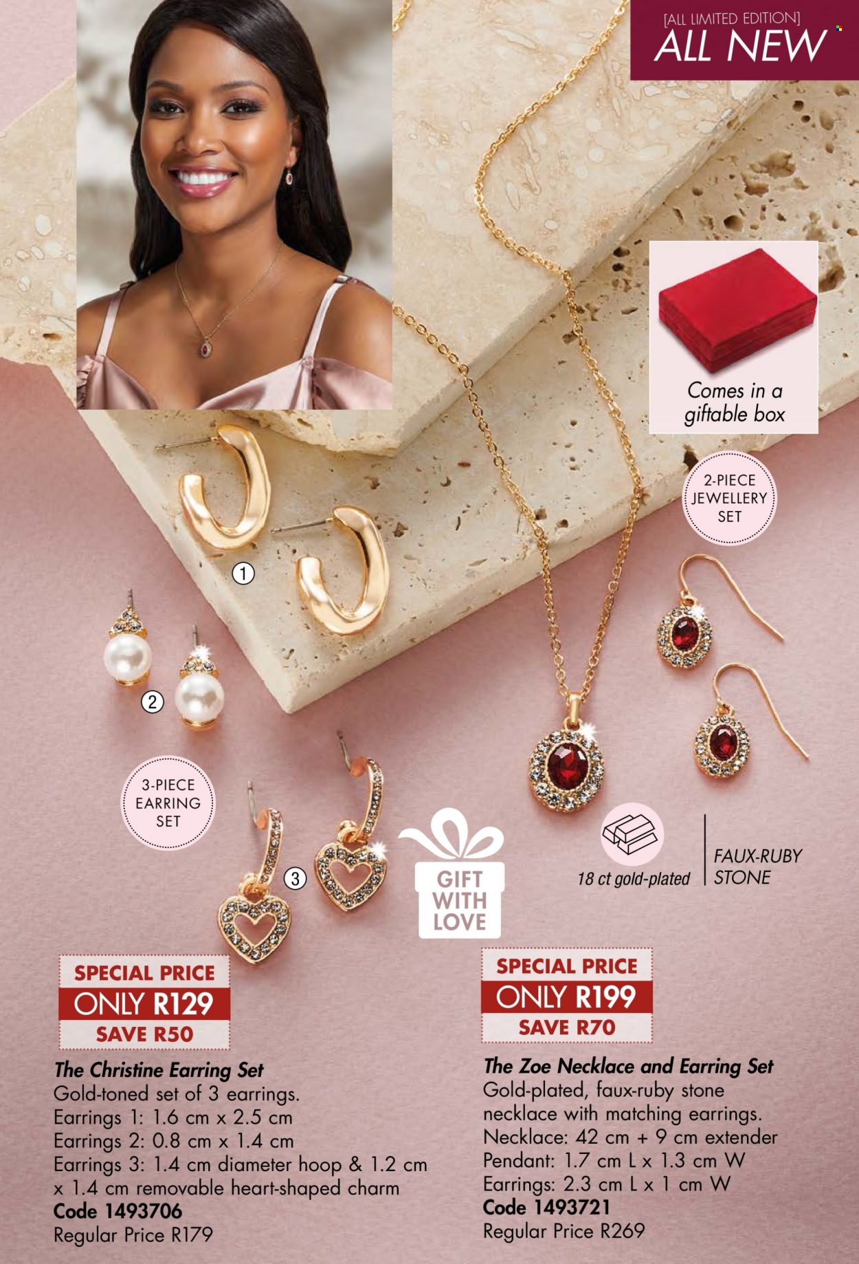 thumbnail - Justine catalogue  - 01/10/2022 - 31/10/2022 - Sales products - Zoe, earrings, necklace, pendant. Page 51.