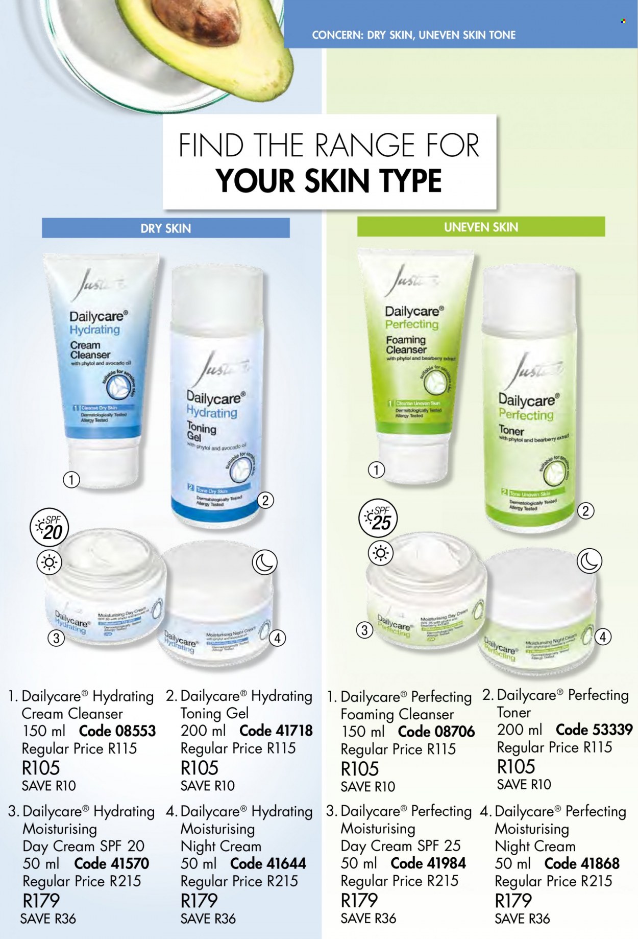 thumbnail - Justine catalogue  - 01/10/2022 - 31/10/2022 - Sales products - cleanser, day cream, gel cream, toner, night cream. Page 76.