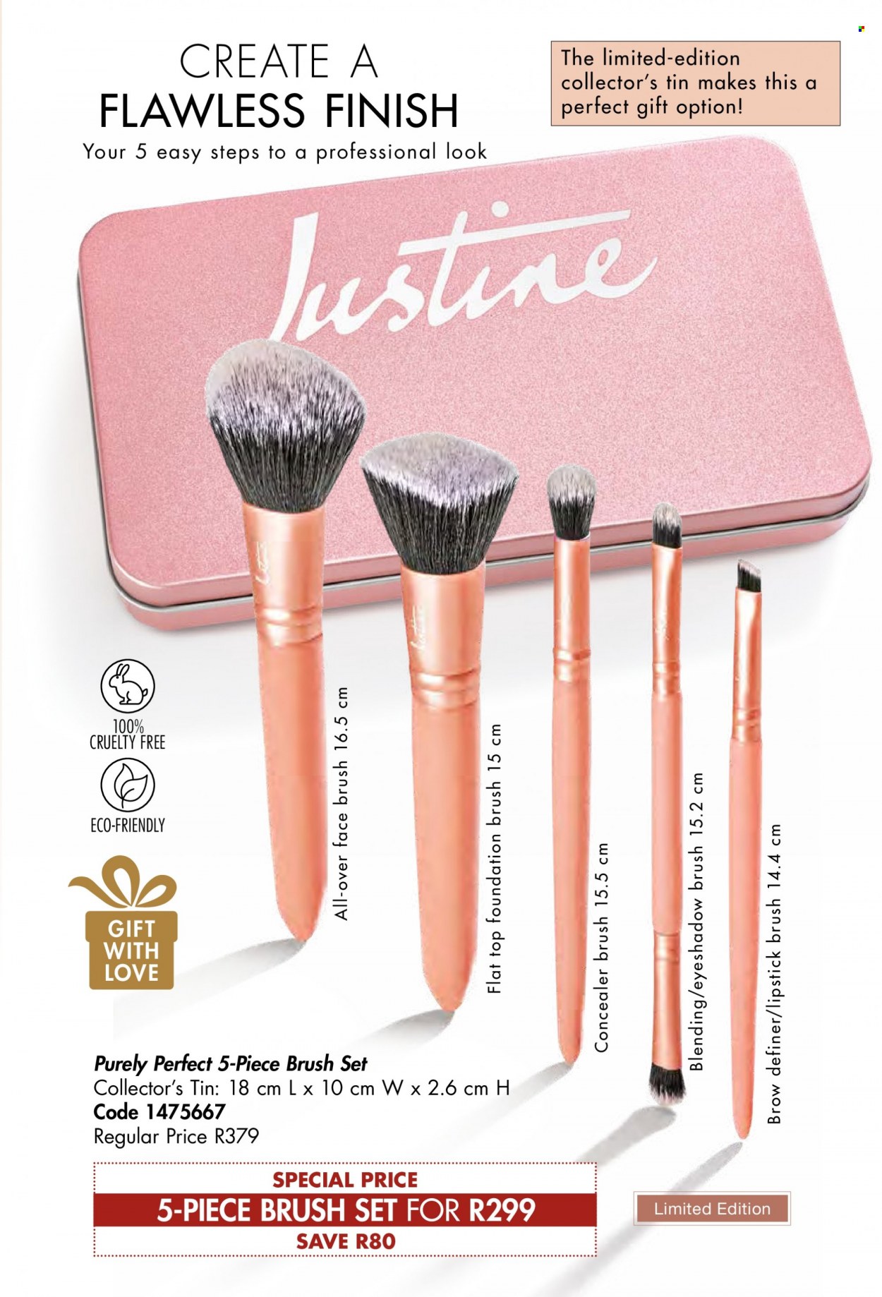 thumbnail - Justine catalogue  - 01/10/2022 - 31/10/2022 - Sales products - brush set, brush, corrector, eyeshadow, lipstick, foundation brush, eyeshadow brush. Page 79.