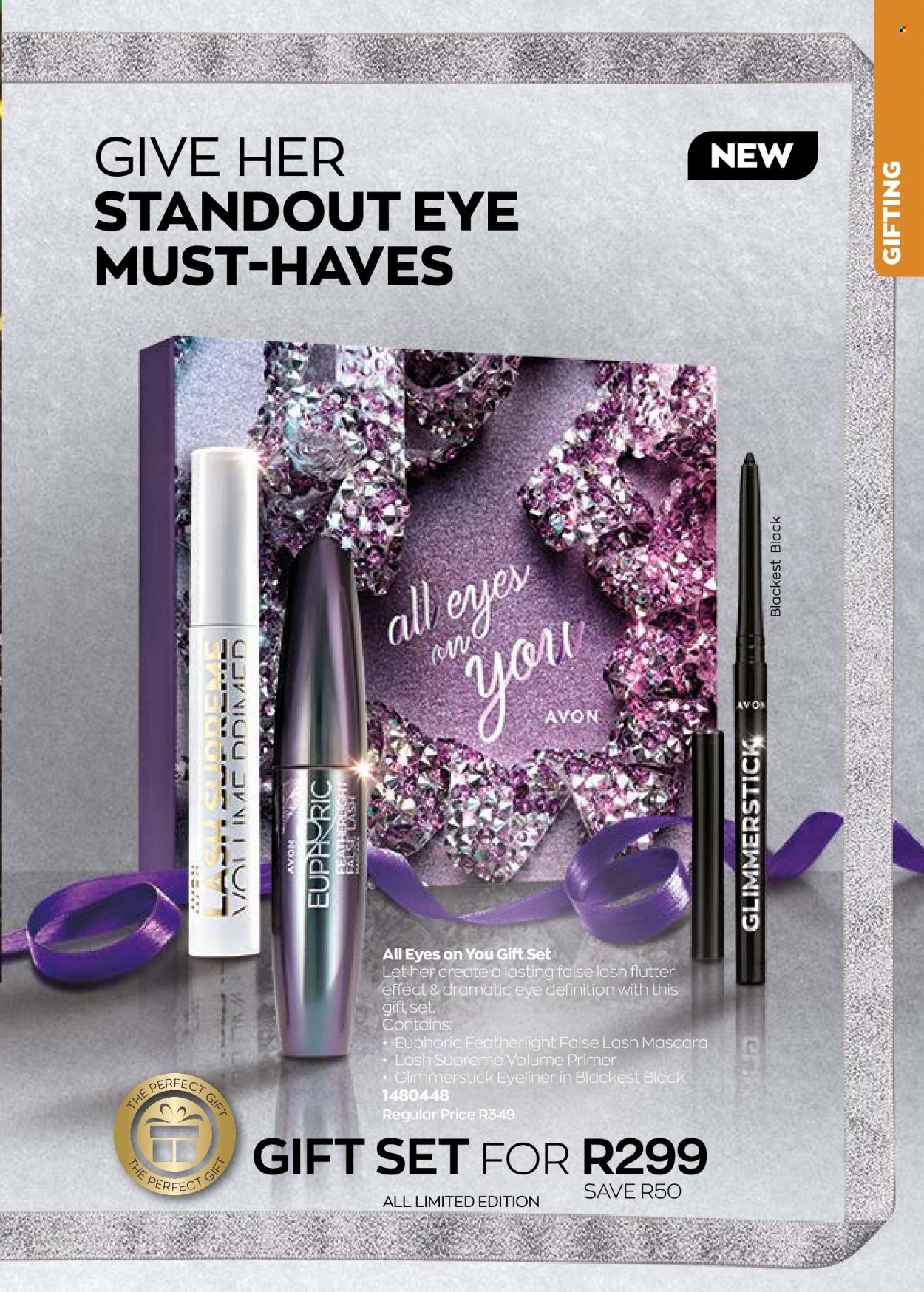 thumbnail - Avon catalogue  - 01/10/2022 - 31/10/2022 - Sales products - Avon, gift set, glimmerstick, mascara, eyeliner. Page 29.