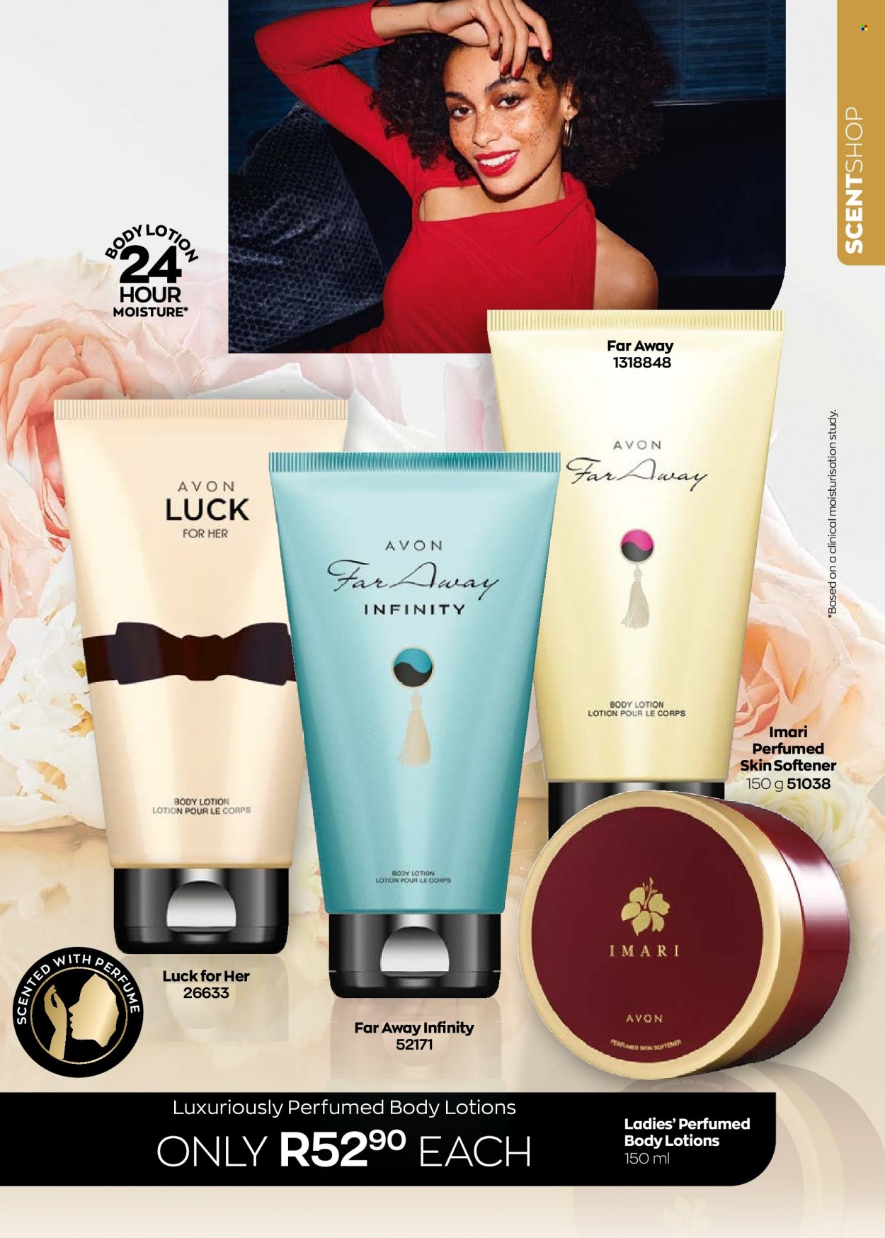 thumbnail - Avon catalogue  - 01/10/2022 - 31/10/2022 - Sales products - Avon, skin softener, Infinity, body lotion, far away, Imari. Page 47.