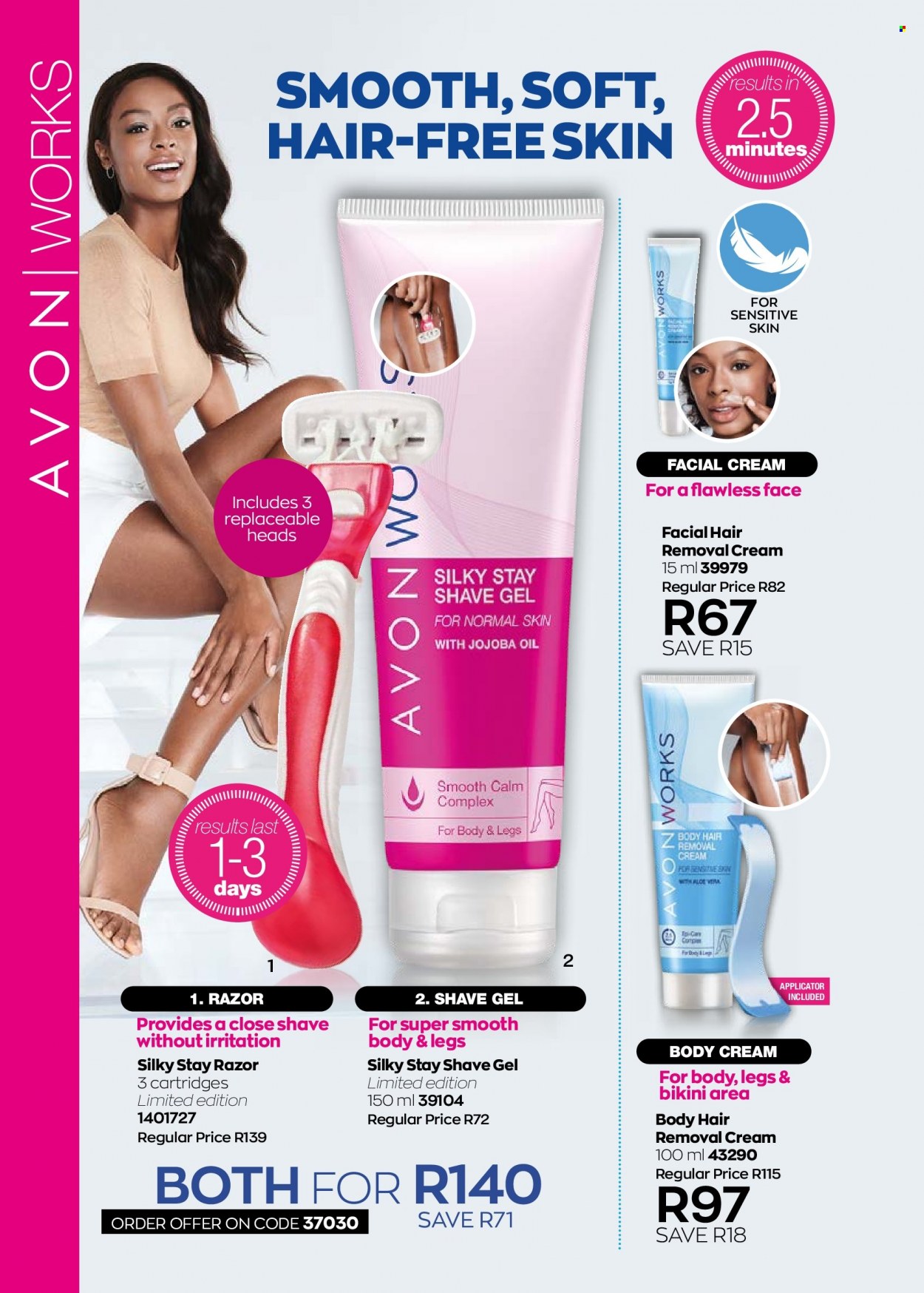 thumbnail - Avon catalogue  - 01/10/2022 - 31/10/2022 - Sales products - Avon, razor, shave gel, hair removal. Page 142.