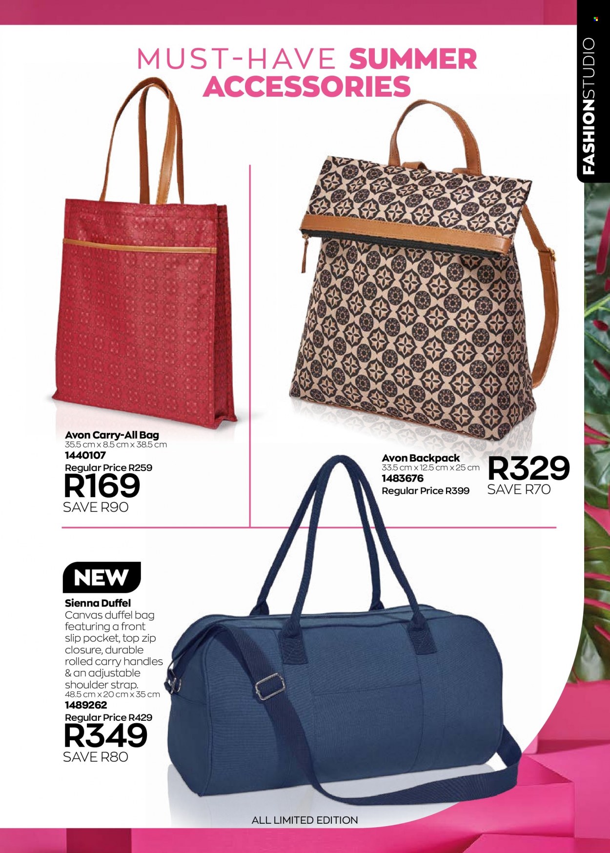 thumbnail - Avon catalogue  - 01/10/2022 - 31/10/2022 - Sales products - Avon, backpack, bag, duffel bag. Page 185.