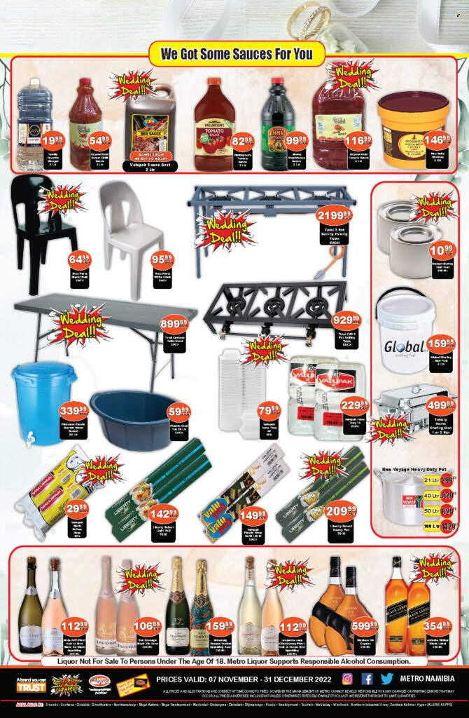 Metro catalogue  - 07/11/2022 - 31/12/2022 - Sales products - Ace, tomato sauce, barbecue sauce, alcohol. Page 2.