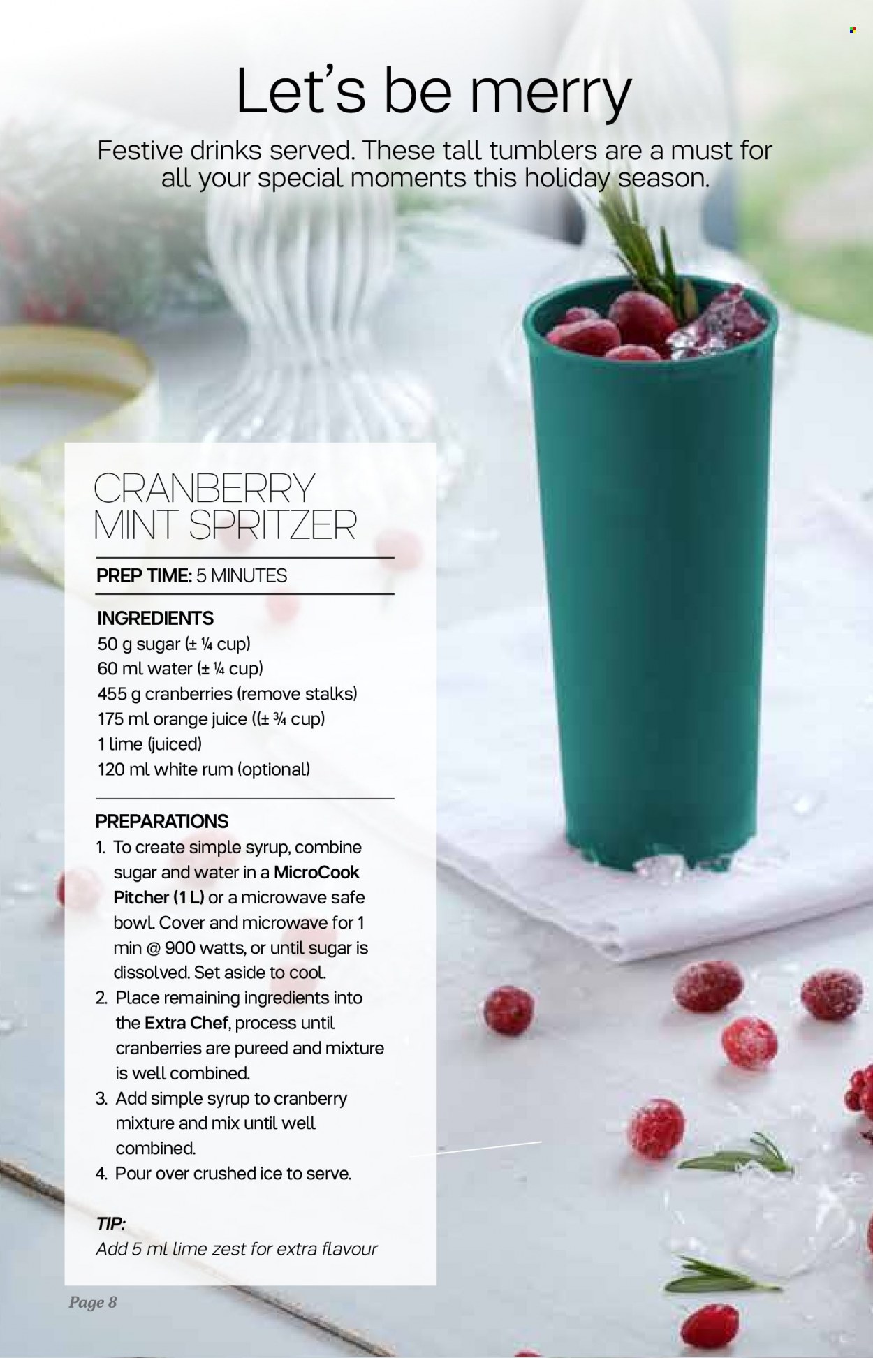 Tupperware catalogue  - 09/11/2022 - 06/12/2022 - Sales products - tumbler, pitcher, cup, Extra Chef. Page 8.