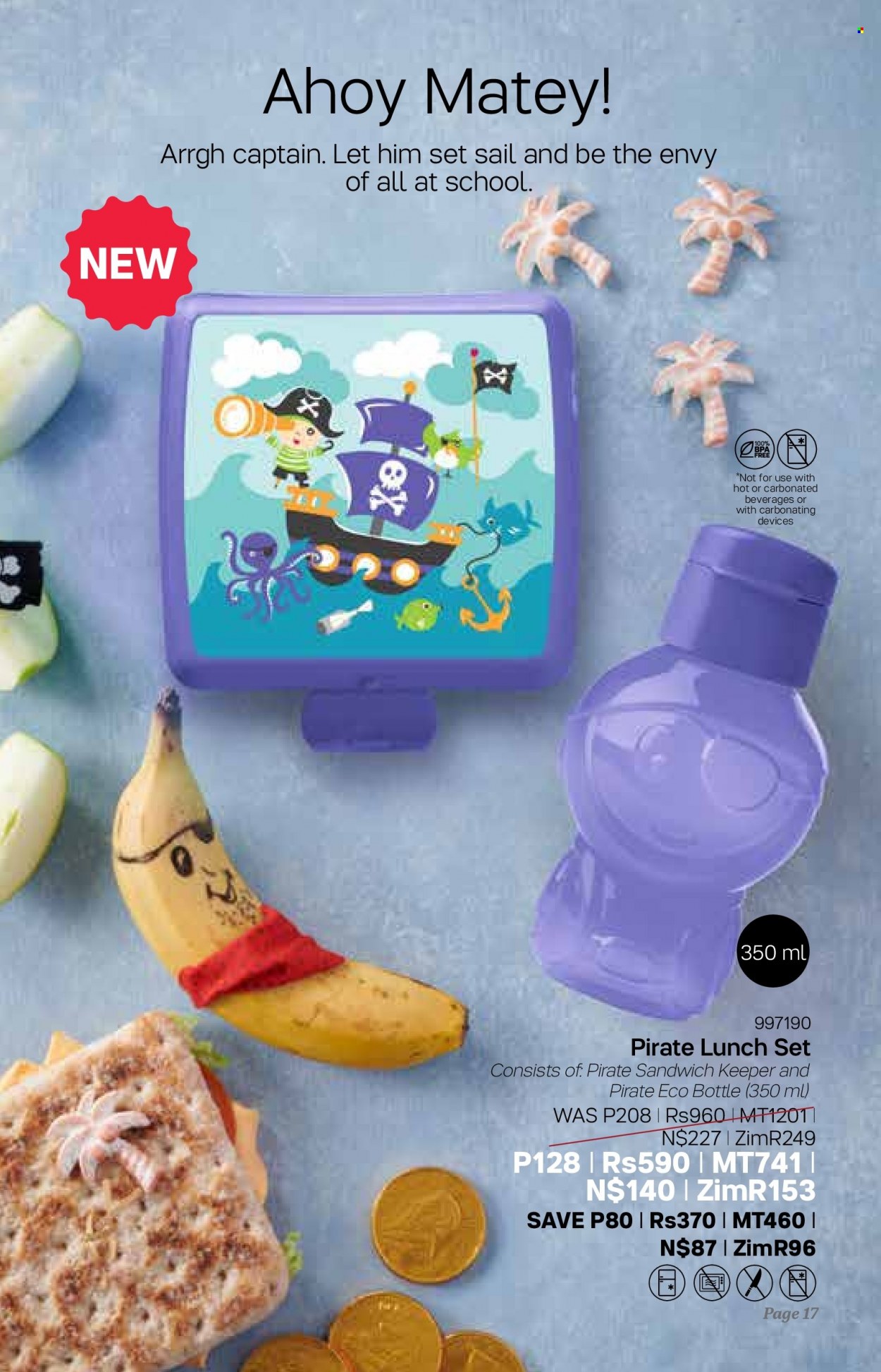 Tupperware catalogue  - 09/11/2022 - 06/12/2022 - Sales products - eco bottle, lunch set, sandwich keeper. Page 17.