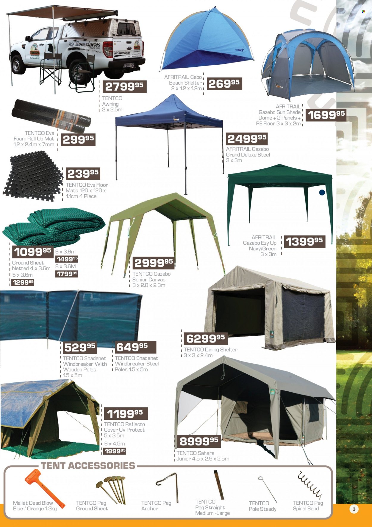 Agra catalogue  - 17/11/2022 - 08/01/2023 - Sales products - canvas, gazebo, sun shade, beach shelter, tent. Page 3.