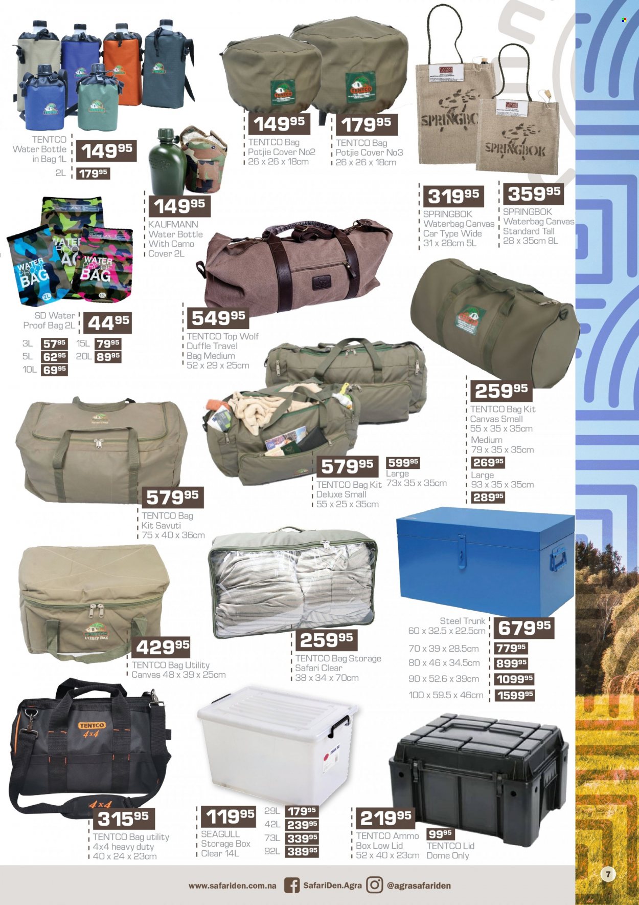 Agra catalogue  - 17/11/2022 - 08/01/2023 - Sales products - canvas, drink bottle, storage box, ammo. Page 7.